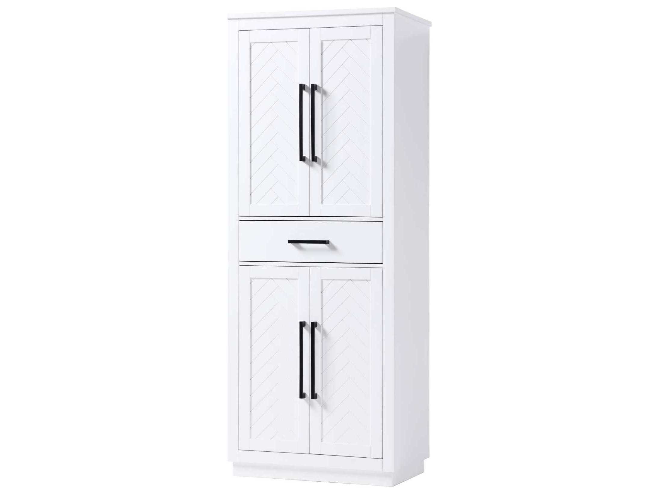 Elegant Lighting Chase White Rubberwood Bath Storage Cabinet