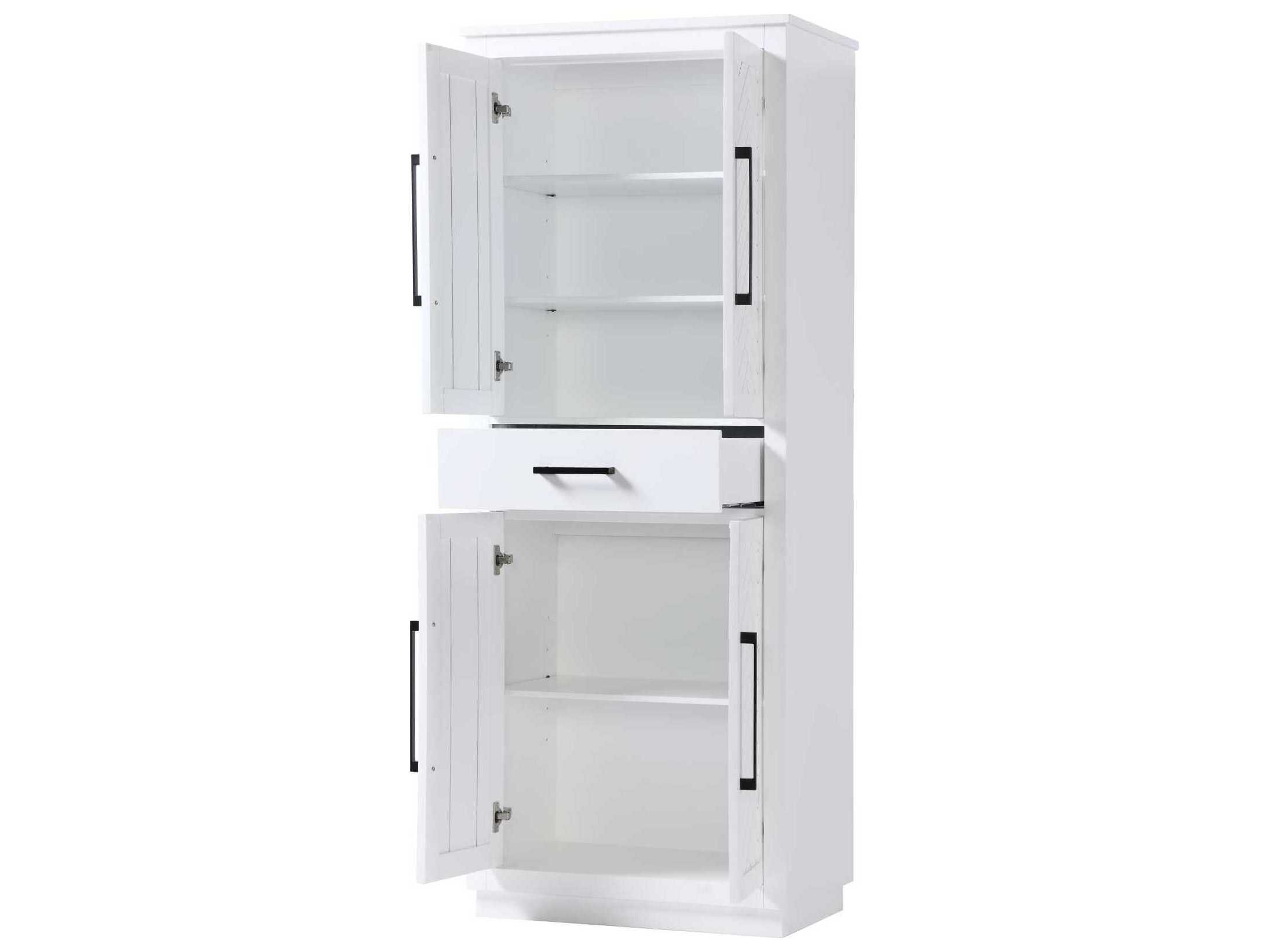 Elegant Lighting Chase White Rubberwood Bath Storage Cabinet