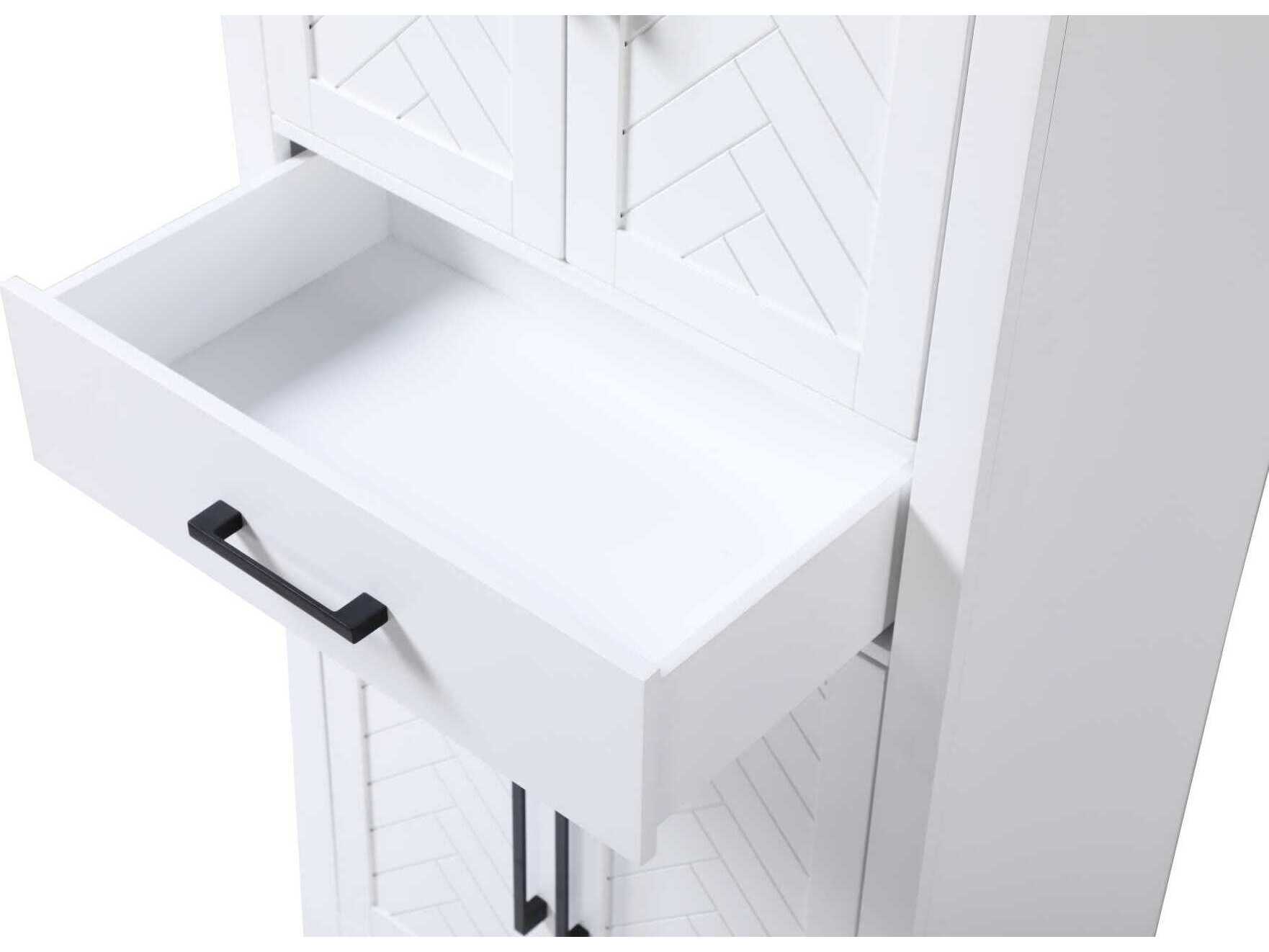 Elegant Lighting Chase White Rubberwood Bath Storage Cabinet