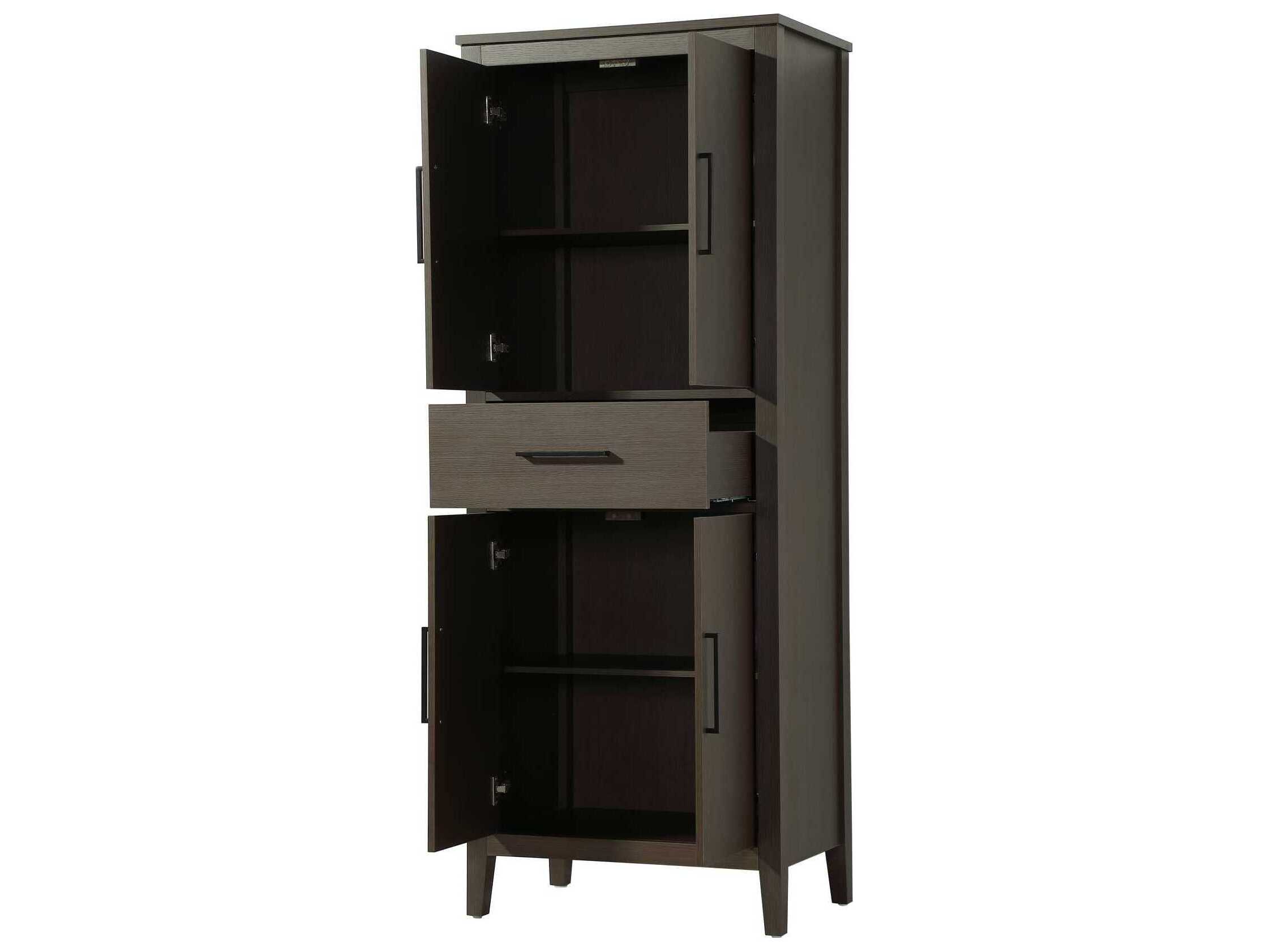 Elegant Lighting Millie Mocha Brown Rubberwood Bath Storage Cabinet