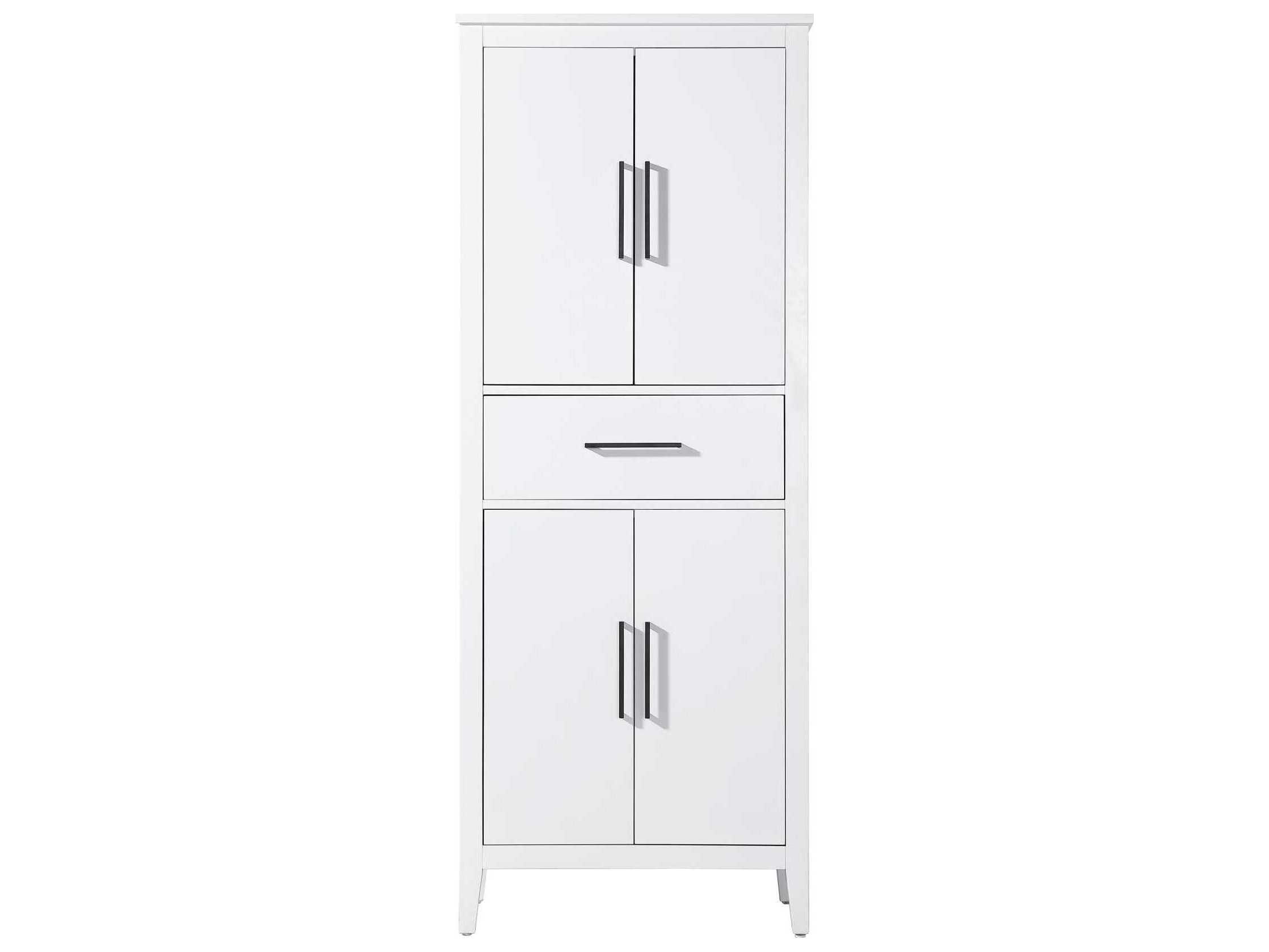 Elegant Lighting Millie White Rubberwood Bath Storage Cabinet