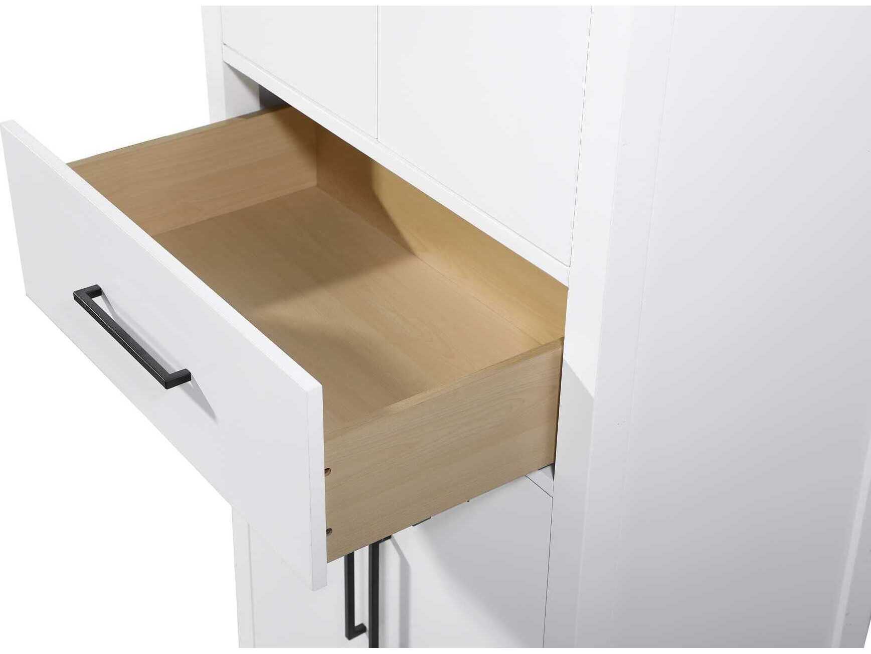 Elegant Lighting Millie White Rubberwood Bath Storage Cabinet