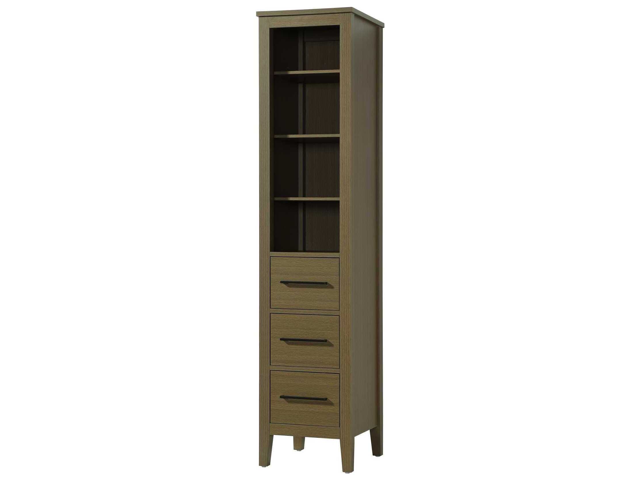 Elegant Lighting Millie Chestnut Brown Rubberwood Open Shelving Bath Storage Cabinet