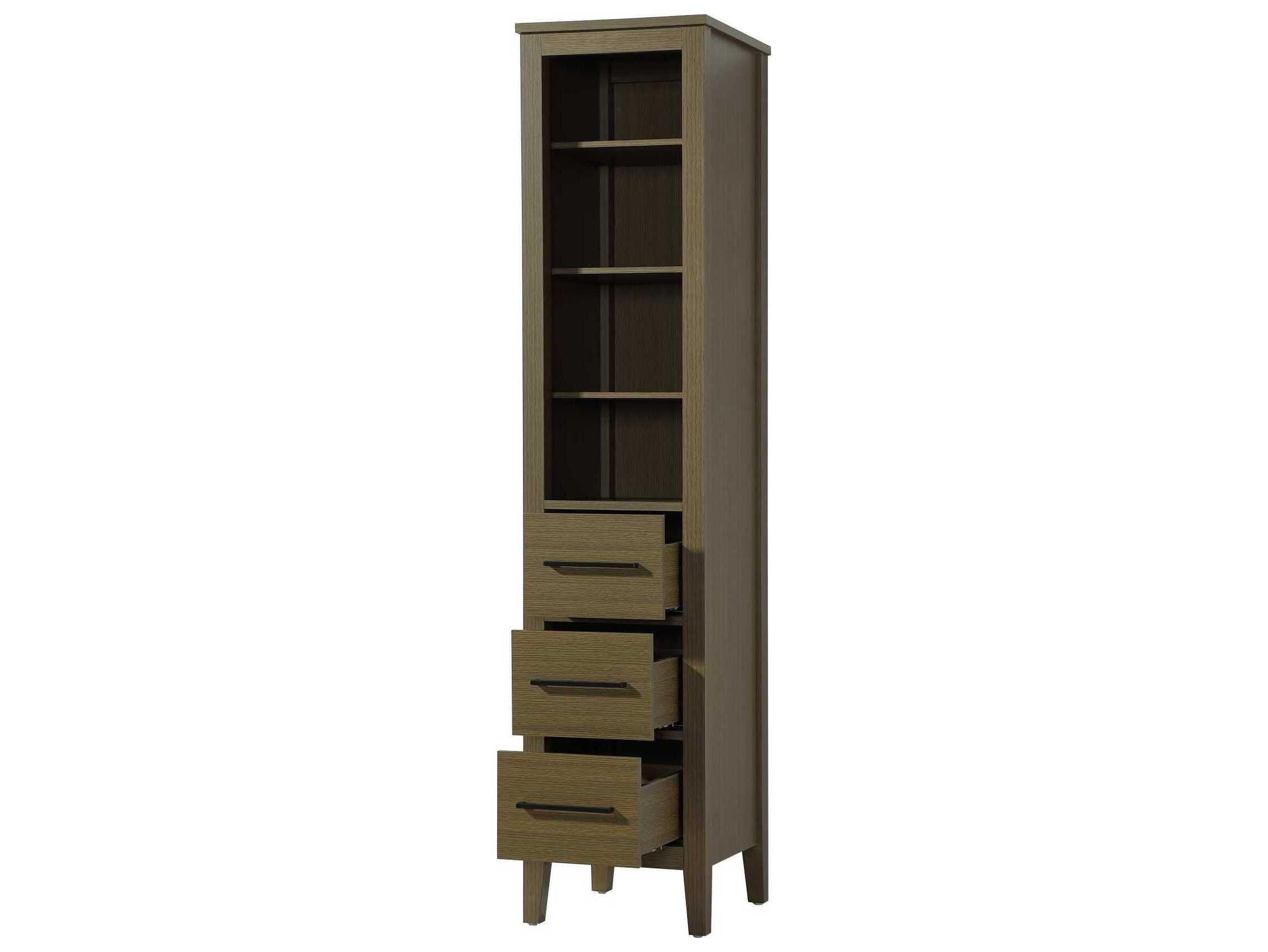 Elegant Lighting Millie Chestnut Brown Rubberwood Open Shelving Bath Storage Cabinet