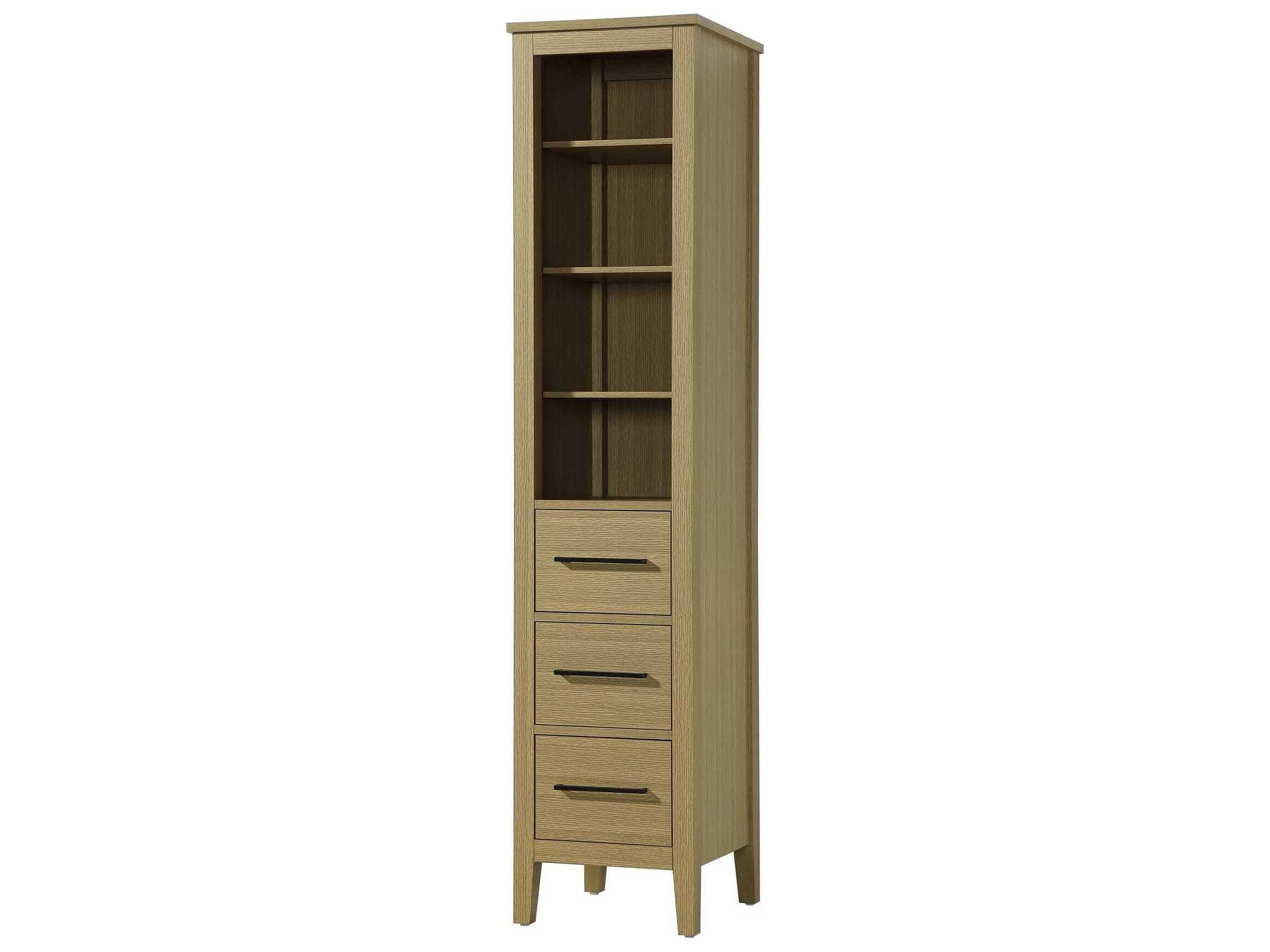Elegant Lighting Millie Honey Brown Rubberwood Open Shelving Bath Storage Cabinet