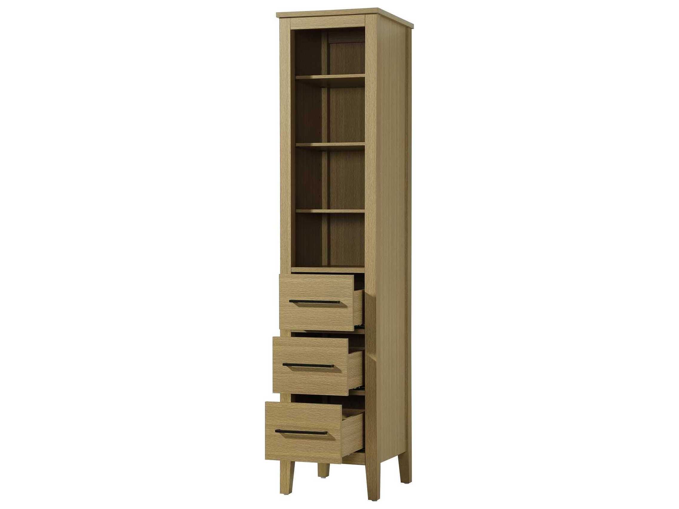 Elegant Lighting Millie Honey Brown Rubberwood Open Shelving Bath Storage Cabinet
