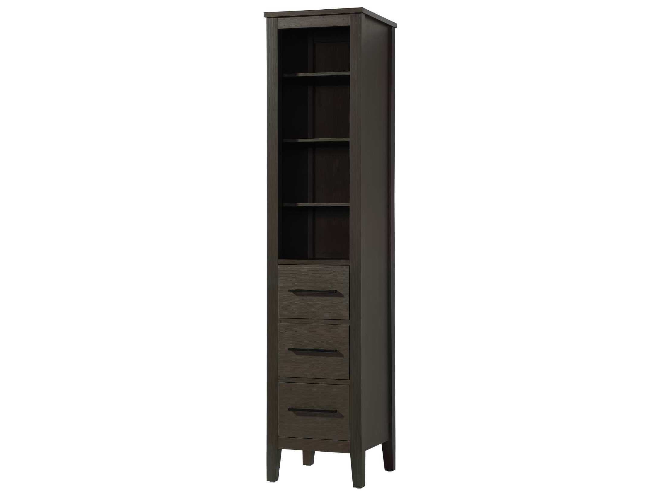 Elegant Lighting Millie Mocha Brown Rubberwood Open Shelving Bath Storage Cabinet