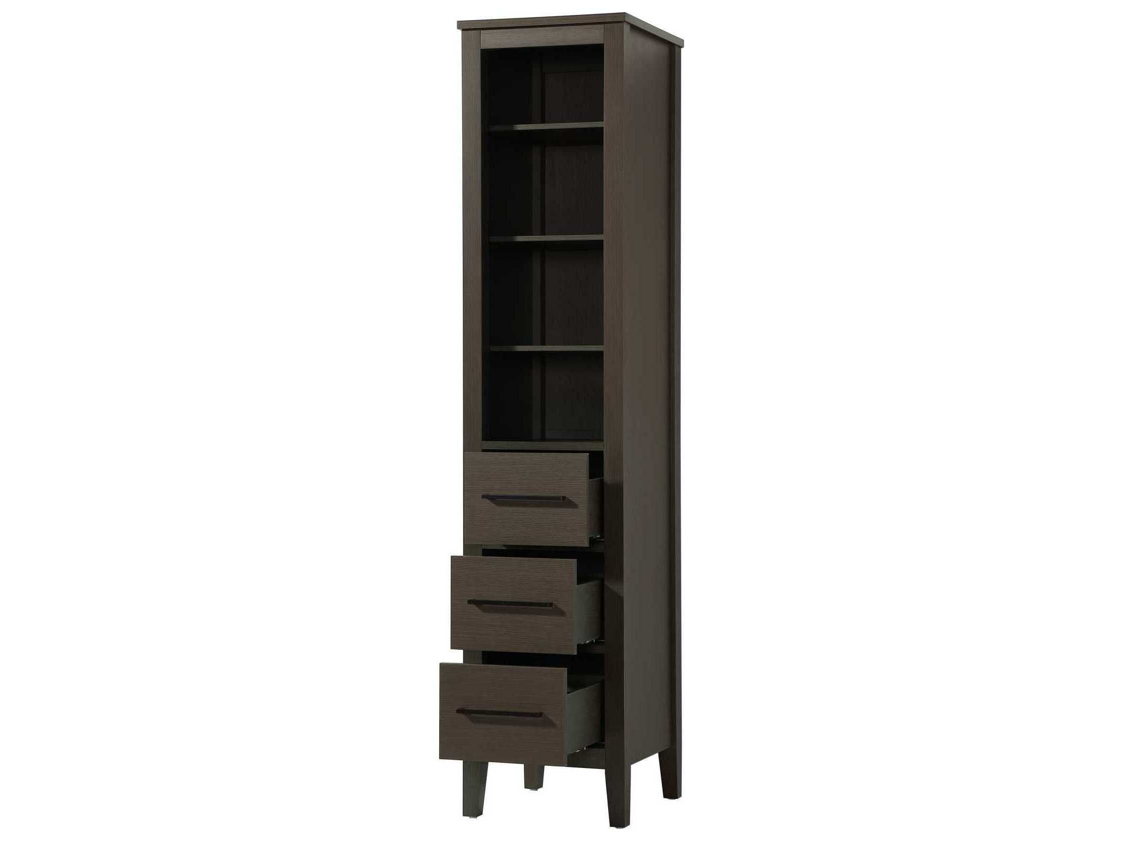 Elegant Lighting Millie Mocha Brown Rubberwood Open Shelving Bath Storage Cabinet