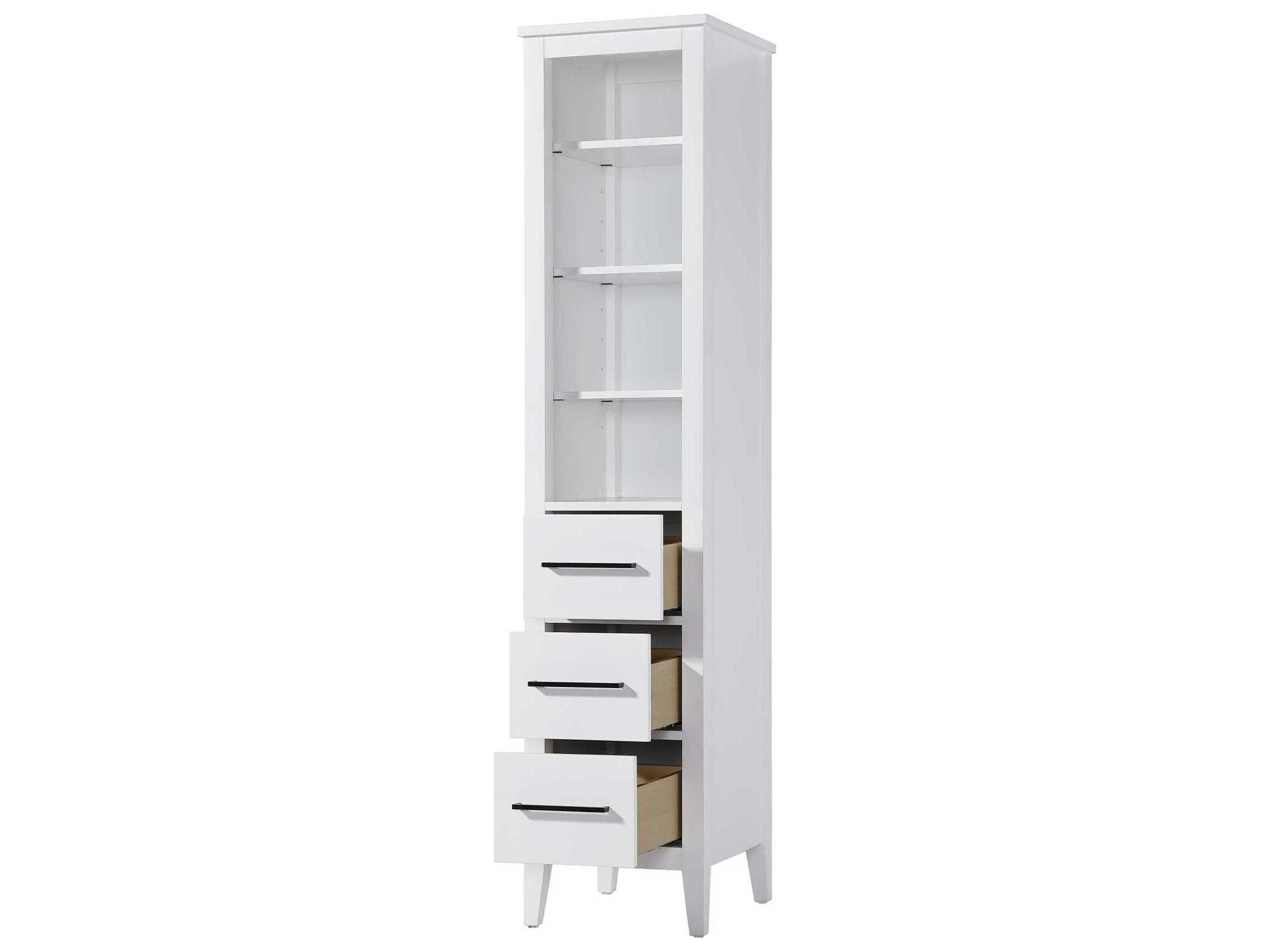 Elegant Lighting Millie White Rubberwood Open Shelving Bath Storage Cabinet