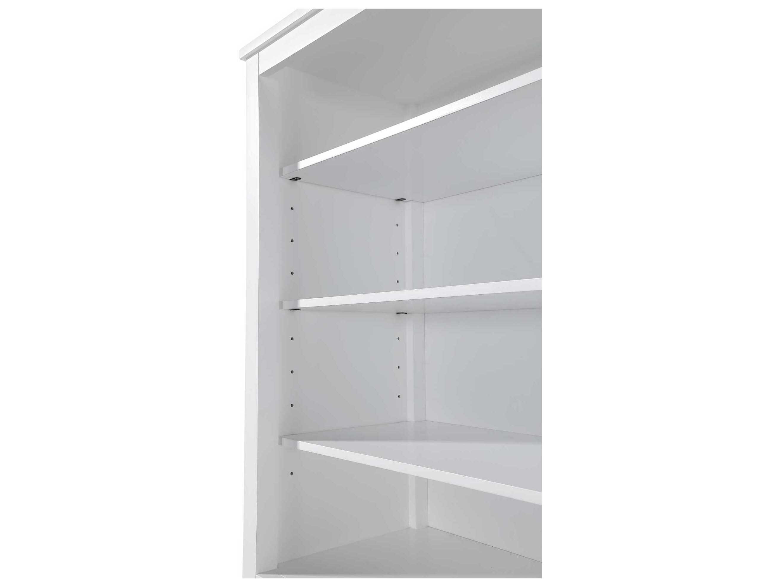 Elegant Lighting Millie White Rubberwood Open Shelving Bath Storage Cabinet