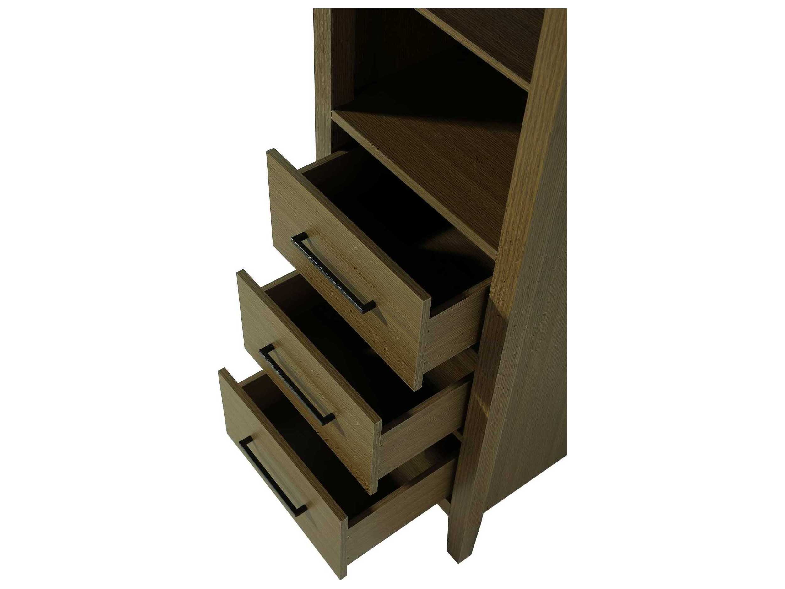 Elegant Lighting Millie Chestnut Brown Rubberwood Open Shelving Bath Storage Cabinet