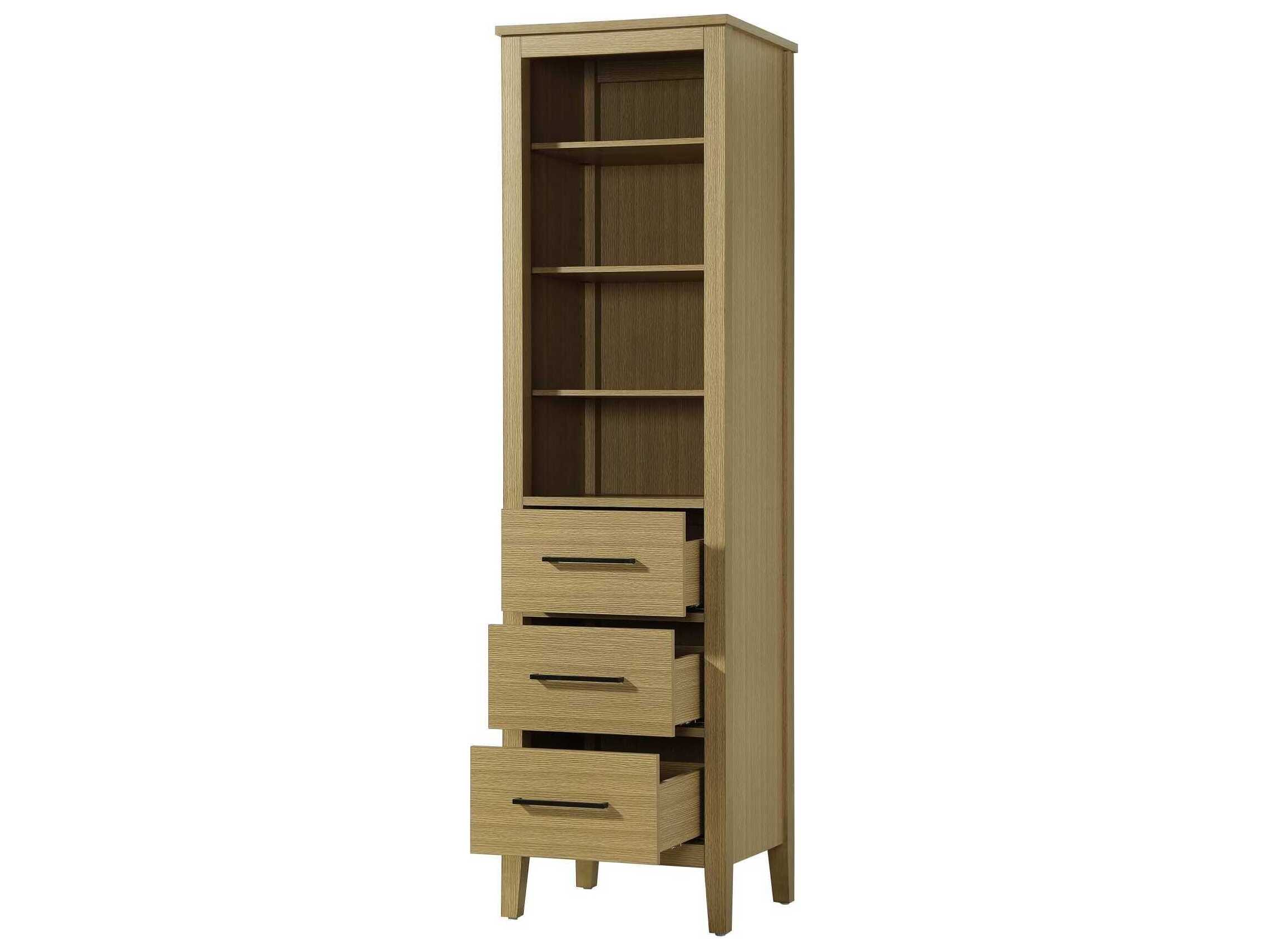 Elegant Lighting Millie Honey Brown Rubberwood Open Shelving Bath Storage Cabinet