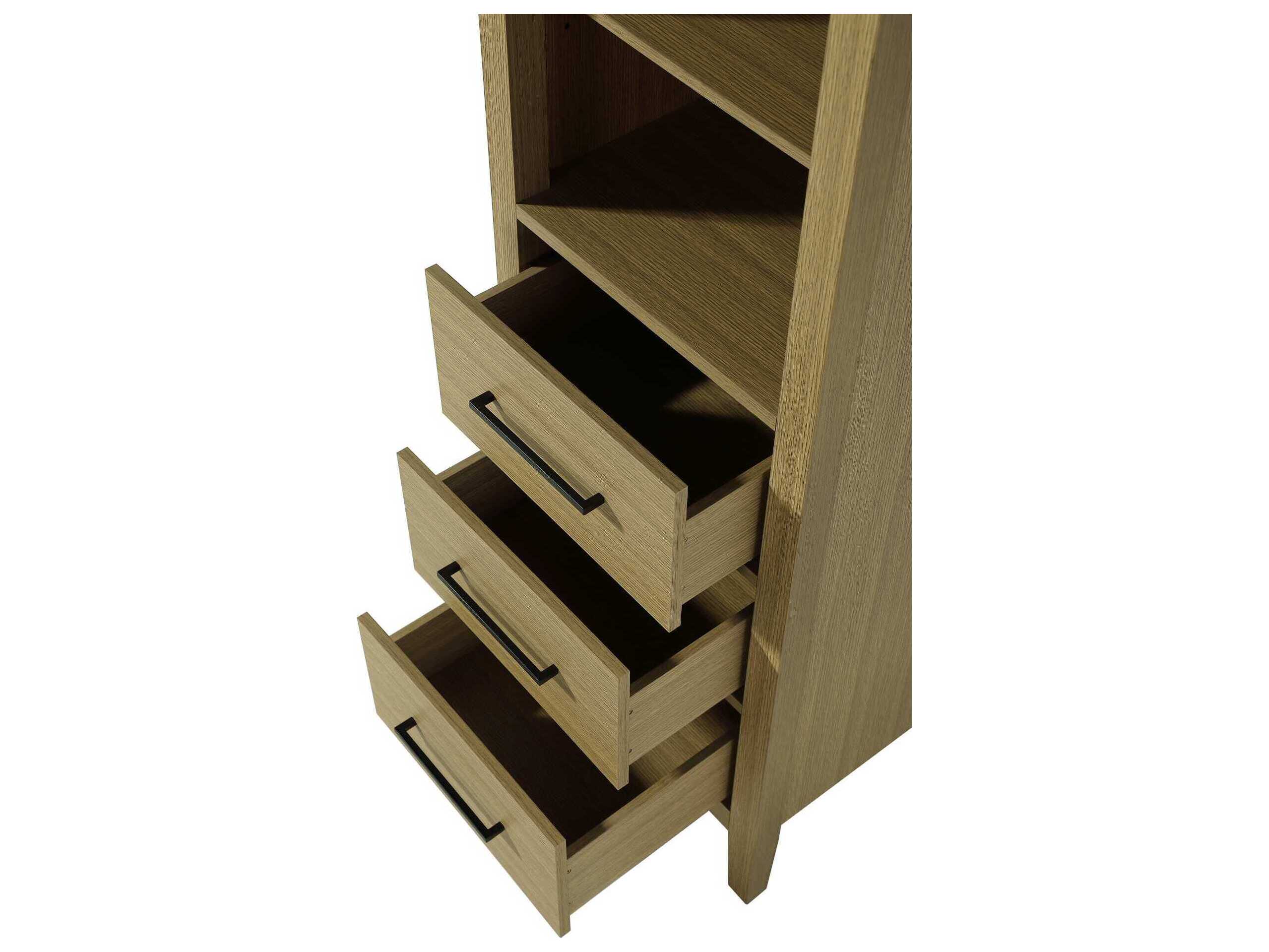 Elegant Lighting Millie Honey Brown Rubberwood Open Shelving Bath Storage Cabinet