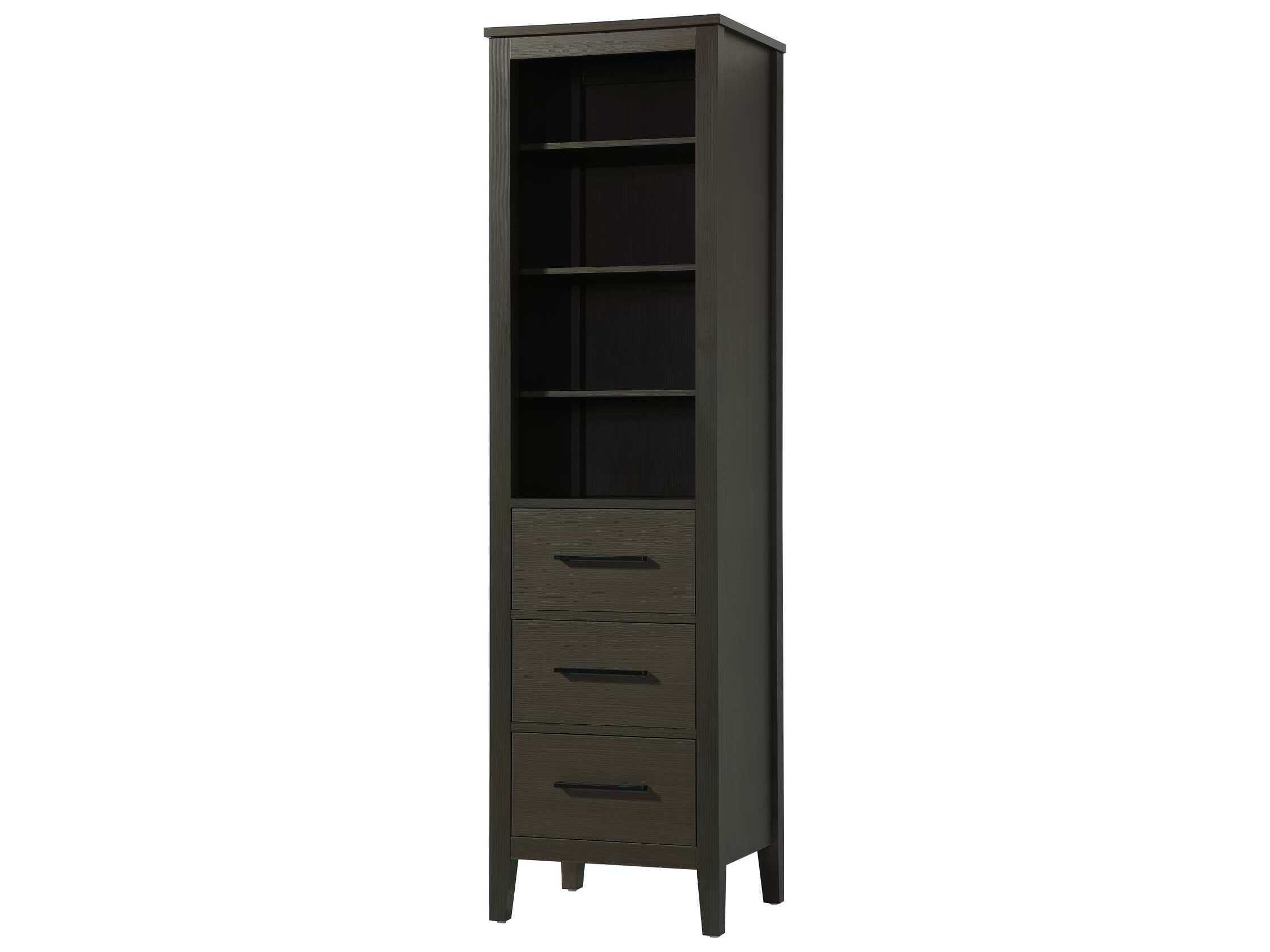 Elegant Lighting Millie Mocha Brown Rubberwood Open Shelving Bath Storage Cabinet