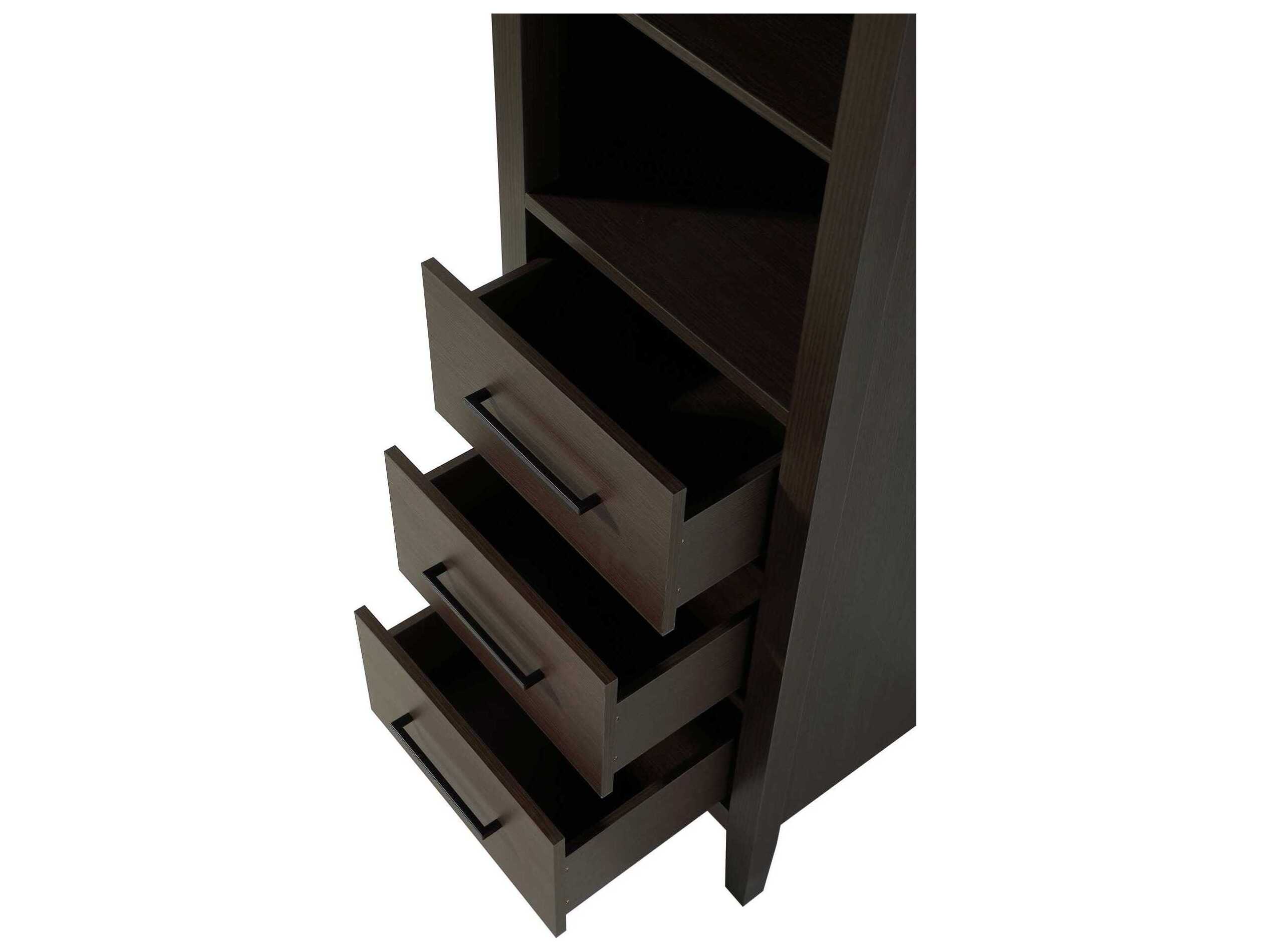 Elegant Lighting Millie Mocha Brown Rubberwood Open Shelving Bath Storage Cabinet