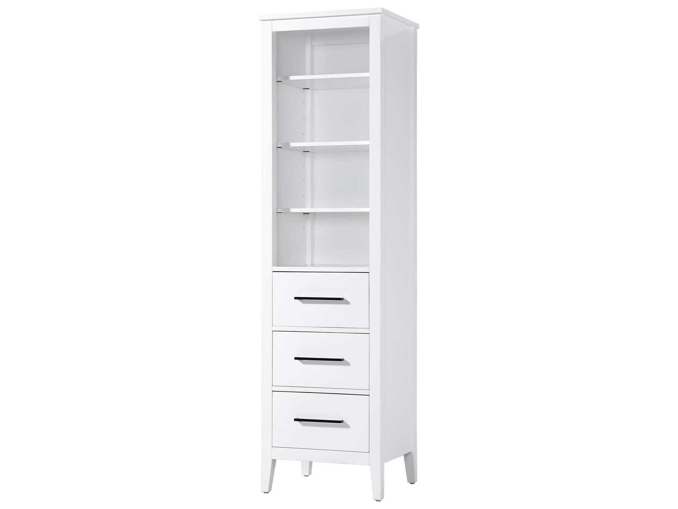 Elegant Lighting Millie White Rubberwood Open Shelving Bath Storage Cabinet