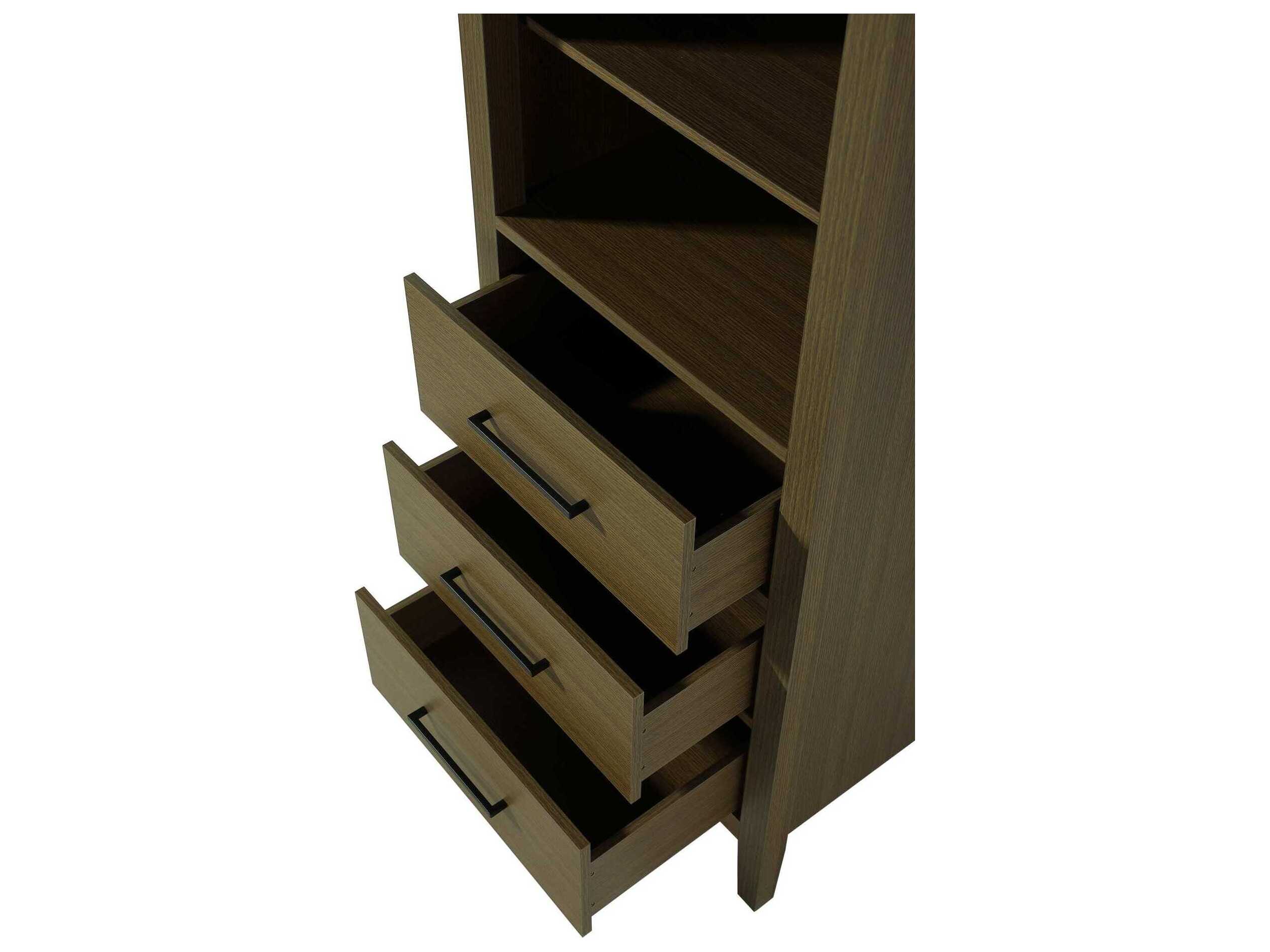 Elegant Lighting Millie Chestnut Brown Rubberwood Open Shelving Bath Storage Cabinet