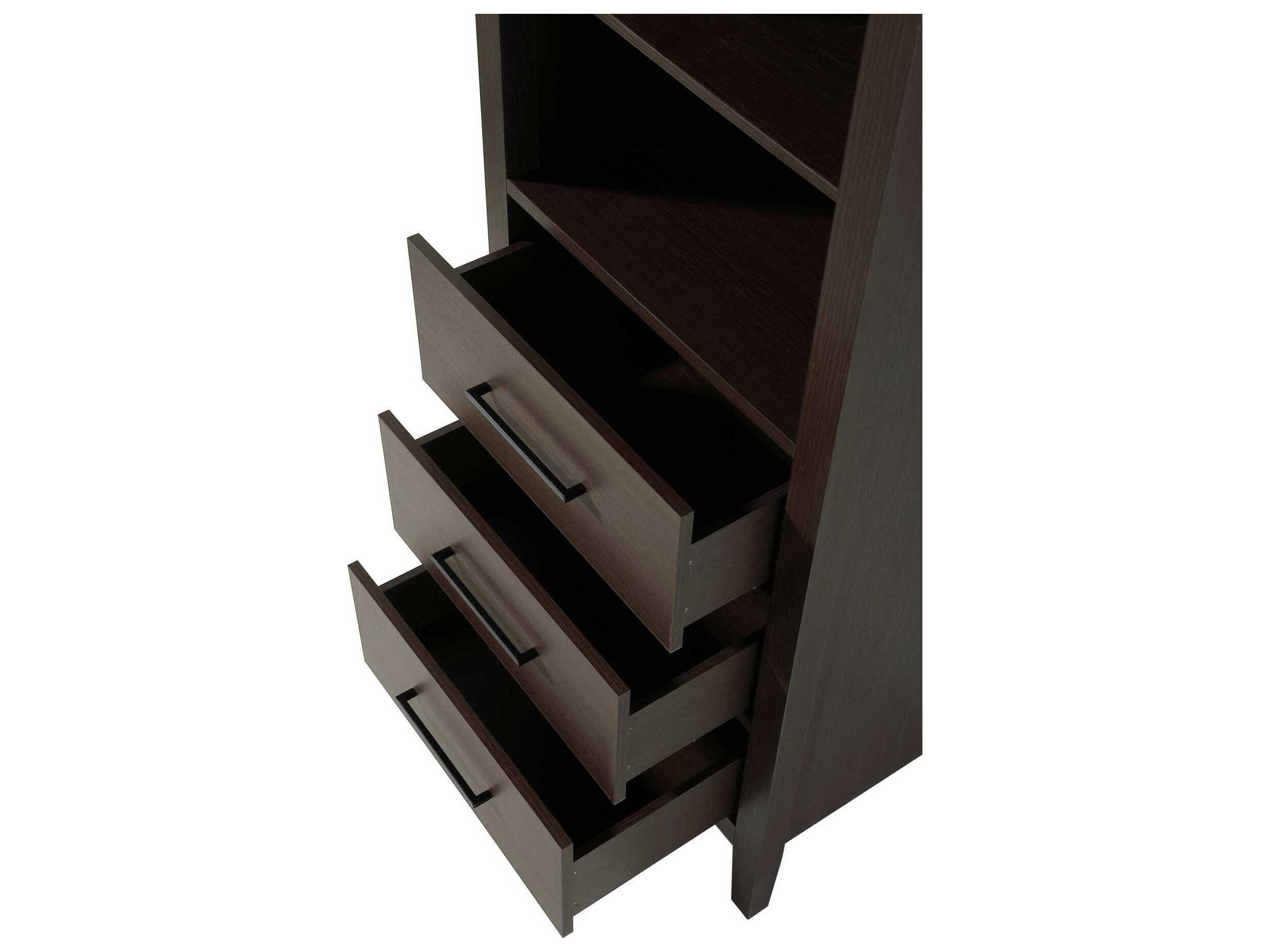 Elegant Lighting Millie Mocha Brown Rubberwood Open Shelving Bath Storage Cabinet