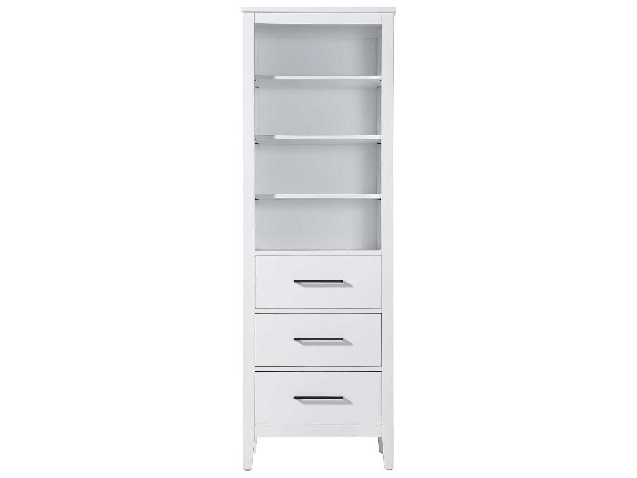 Elegant Lighting Millie White Rubberwood Open Shelving Bath Storage Cabinet