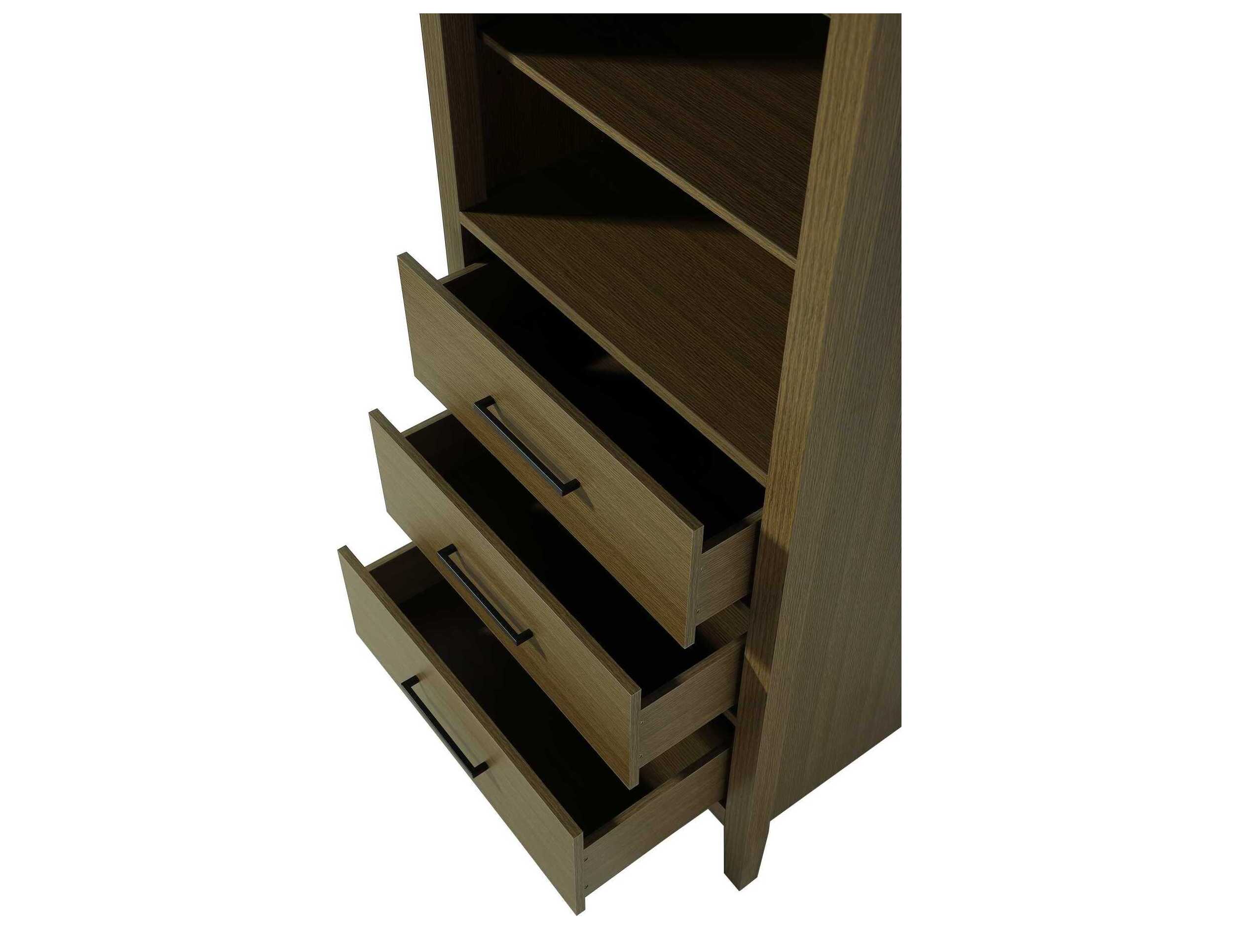 Elegant Lighting Millie Chestnut Brown Rubberwood Open Shelving Bath Storage Cabinet