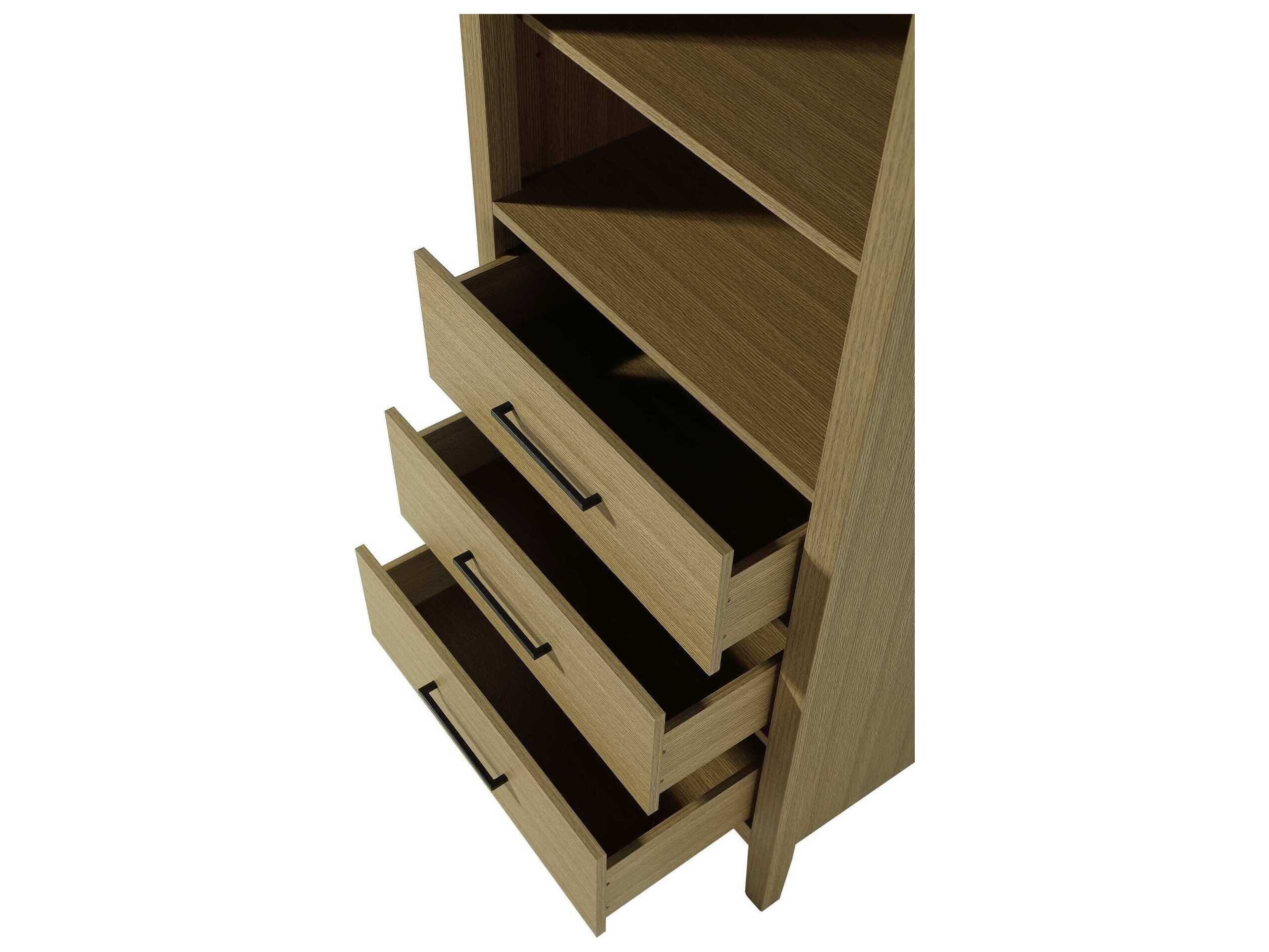 Elegant Lighting Millie Honey Brown Rubberwood Open Shelving Bath Storage Cabinet