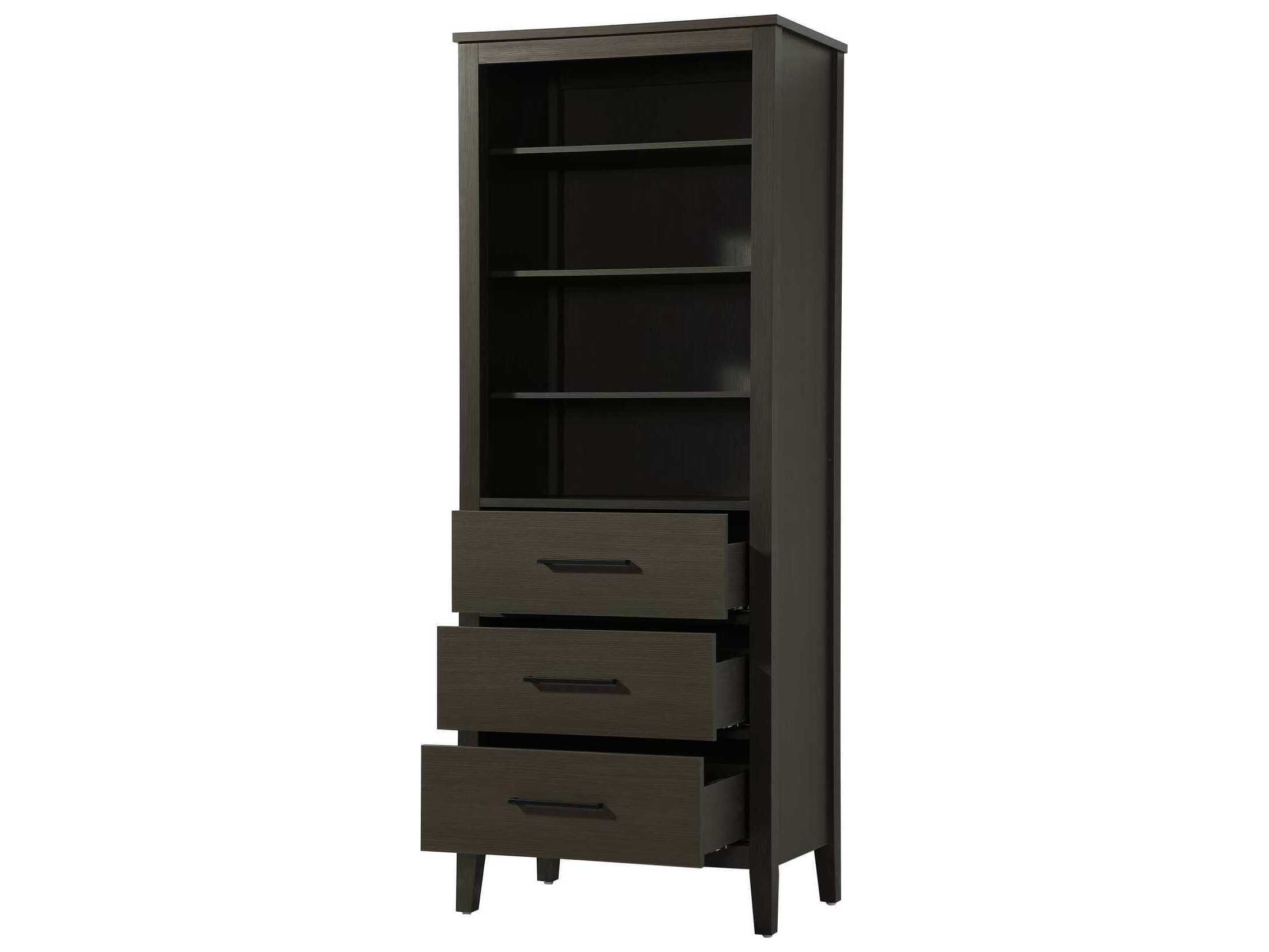 Elegant Lighting Millie Mocha Brown Rubberwood Open Shelving Bath Storage Cabinet