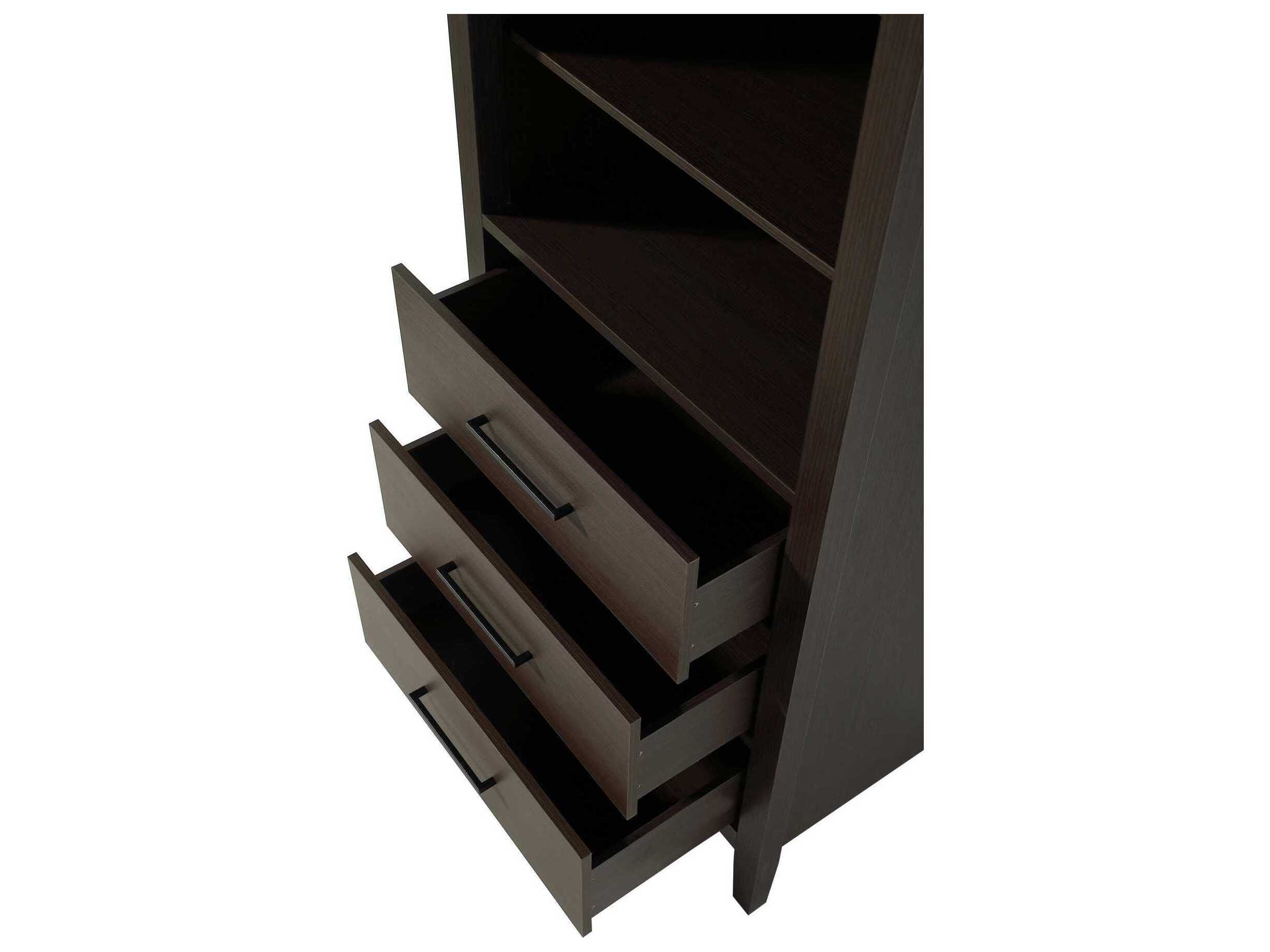 Elegant Lighting Millie Mocha Brown Rubberwood Open Shelving Bath Storage Cabinet