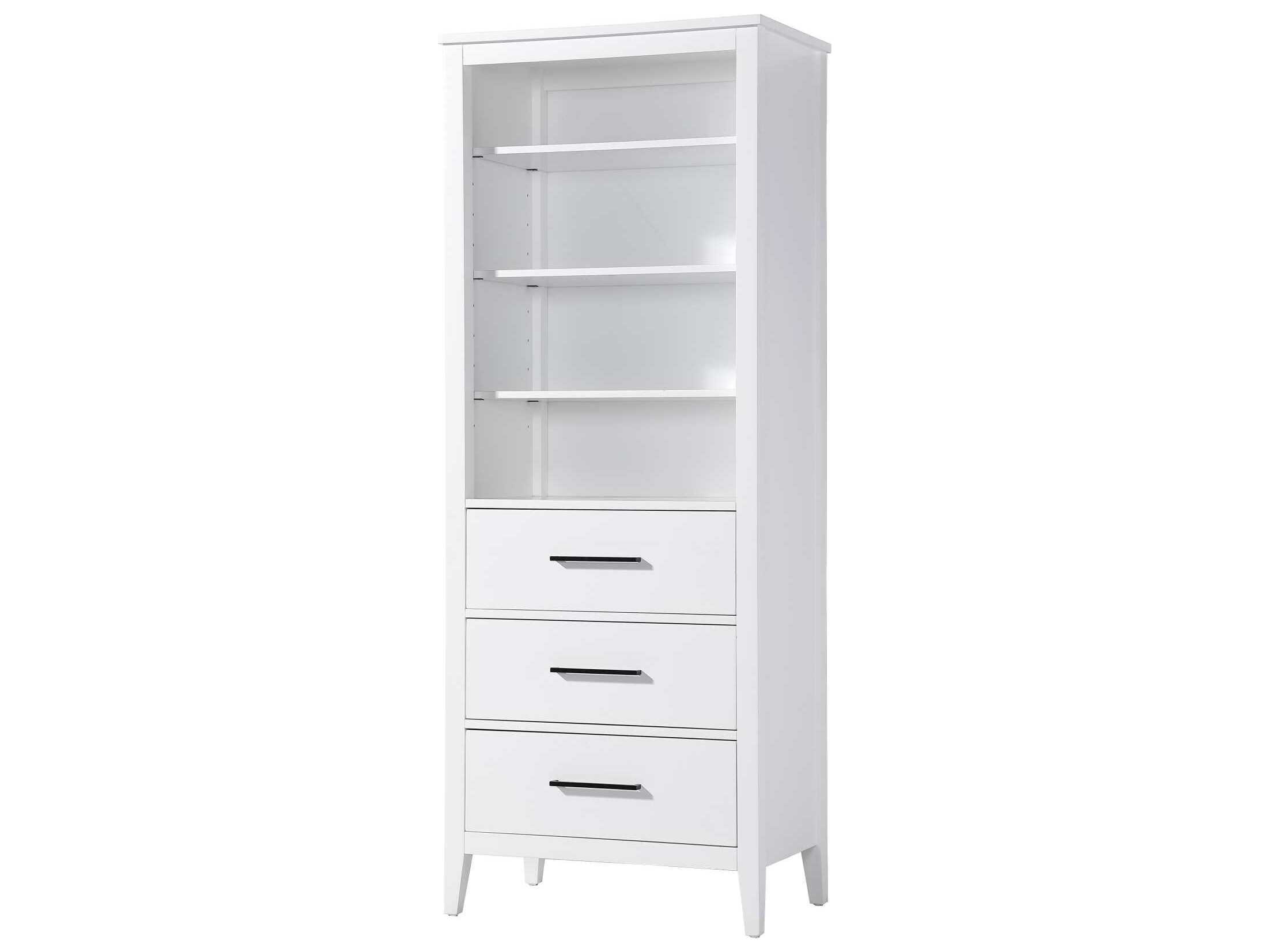 Elegant Lighting Millie White Rubberwood Open Shelving Bath Storage Cabinet