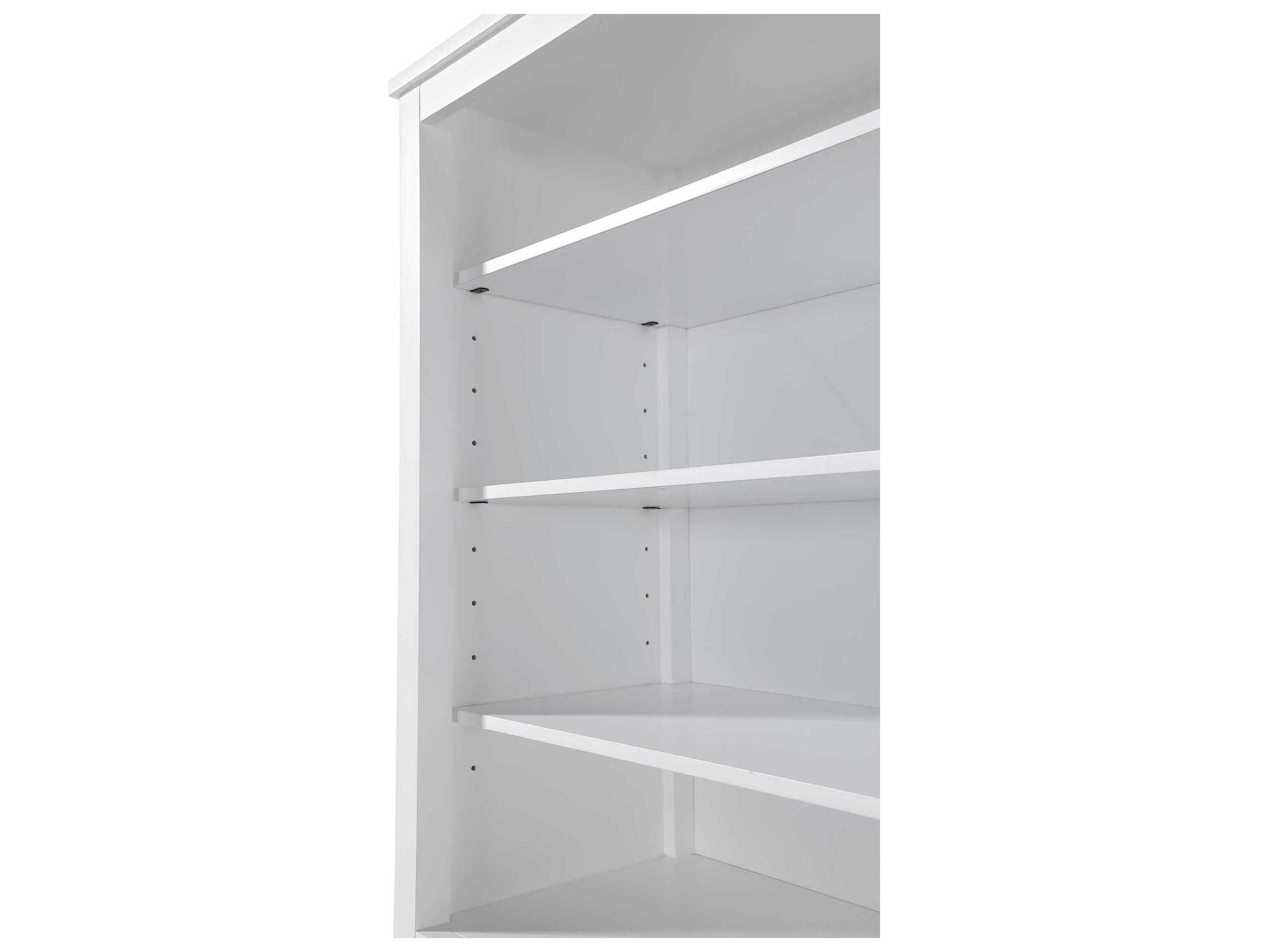 Elegant Lighting Millie White Rubberwood Open Shelving Bath Storage Cabinet