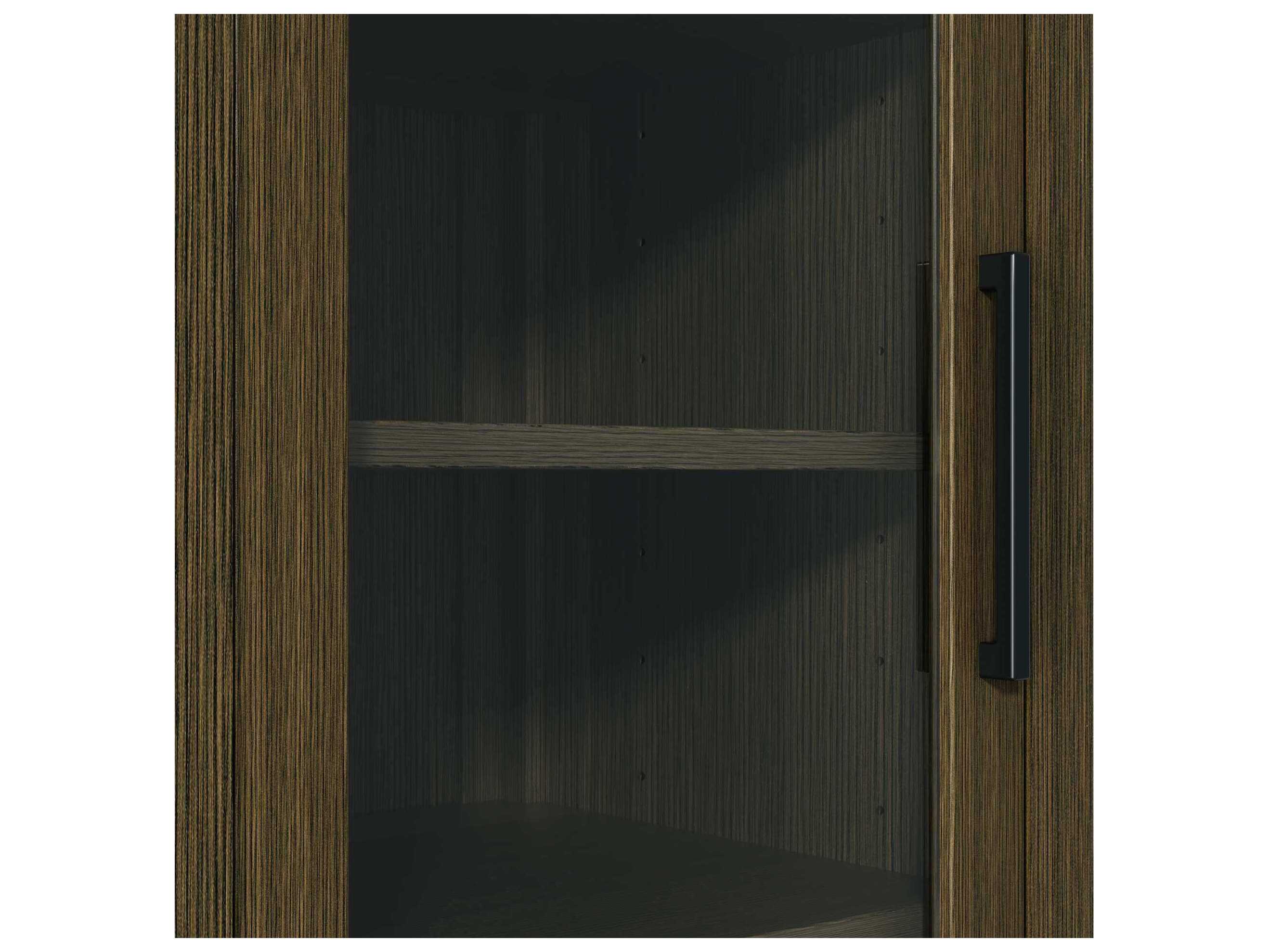 Elegant Lighting Millie Chestnut Brown Rubberwood Bath Storage Glass Cabinet