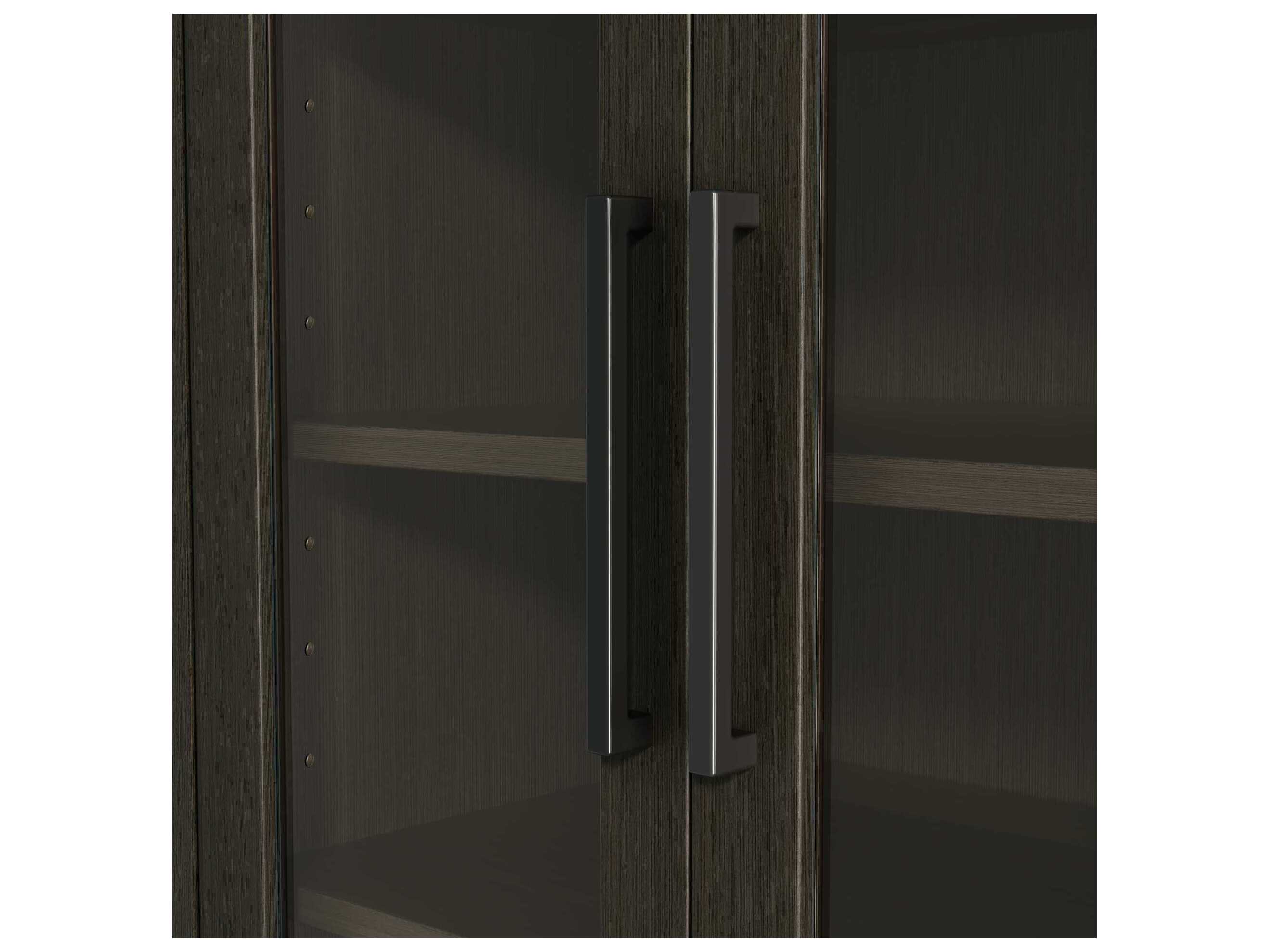 Elegant Lighting Millie Mocha Brown Rubberwood Bath Storage Glass Cabinet