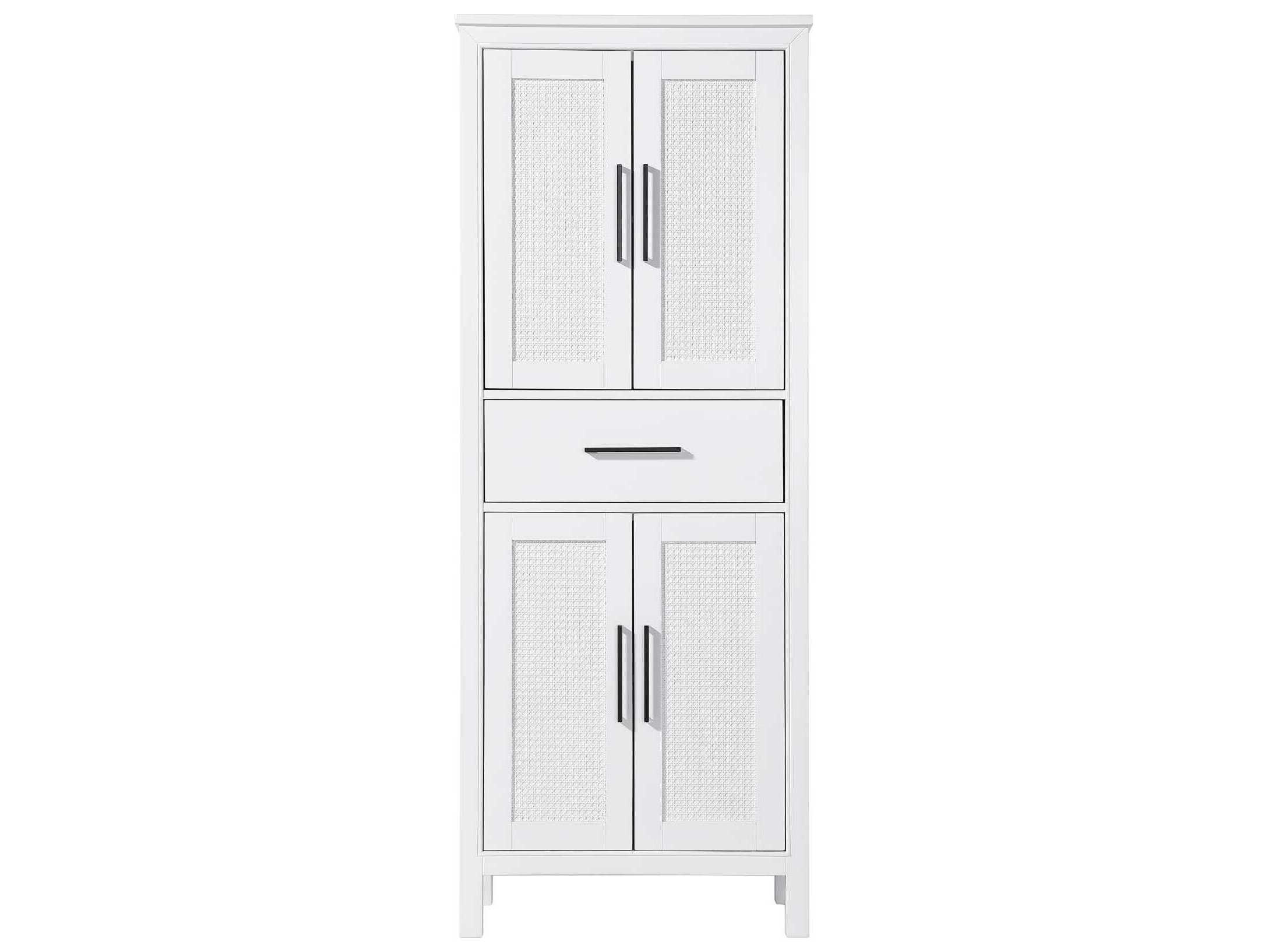 Elegant Lighting Alina White Rubberwood Bath Storage Cabinet