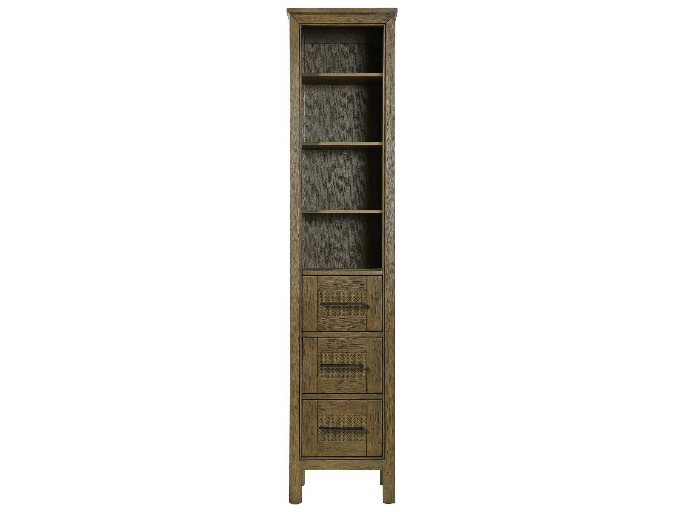 Elegant Lighting Alina Hazel Oak Brown Rubberwood Open Shelving Bath Storage Cabinet