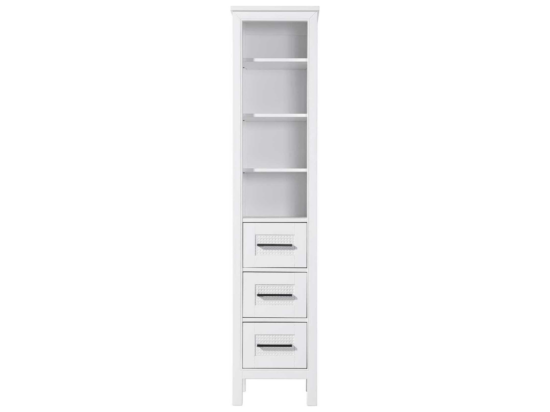 Elegant Lighting Alina White Rubberwood Open Shelving Bath Storage Cabinet