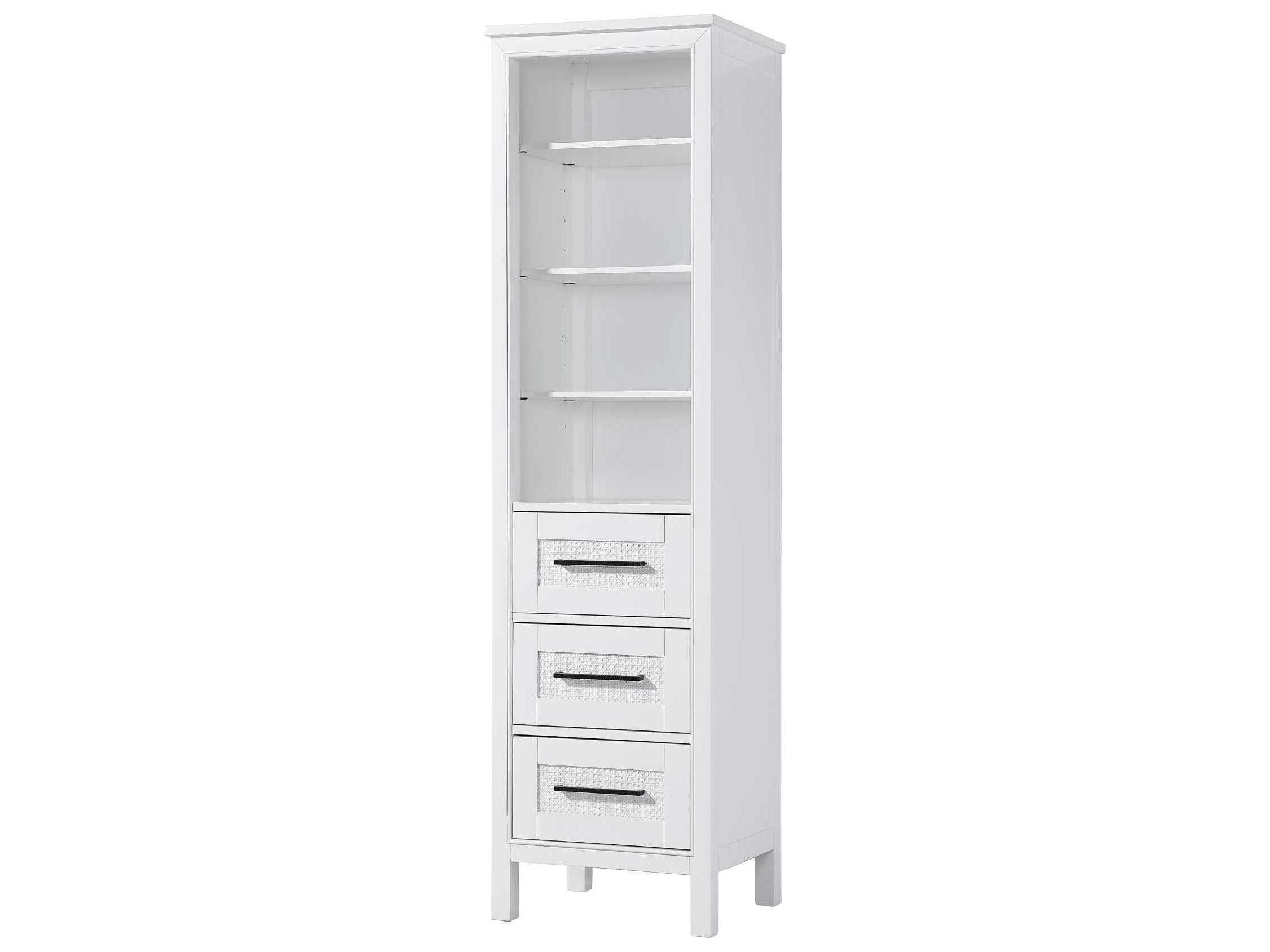 Elegant Lighting Alina White Rubberwood Open Shelving Bath Storage Cabinet