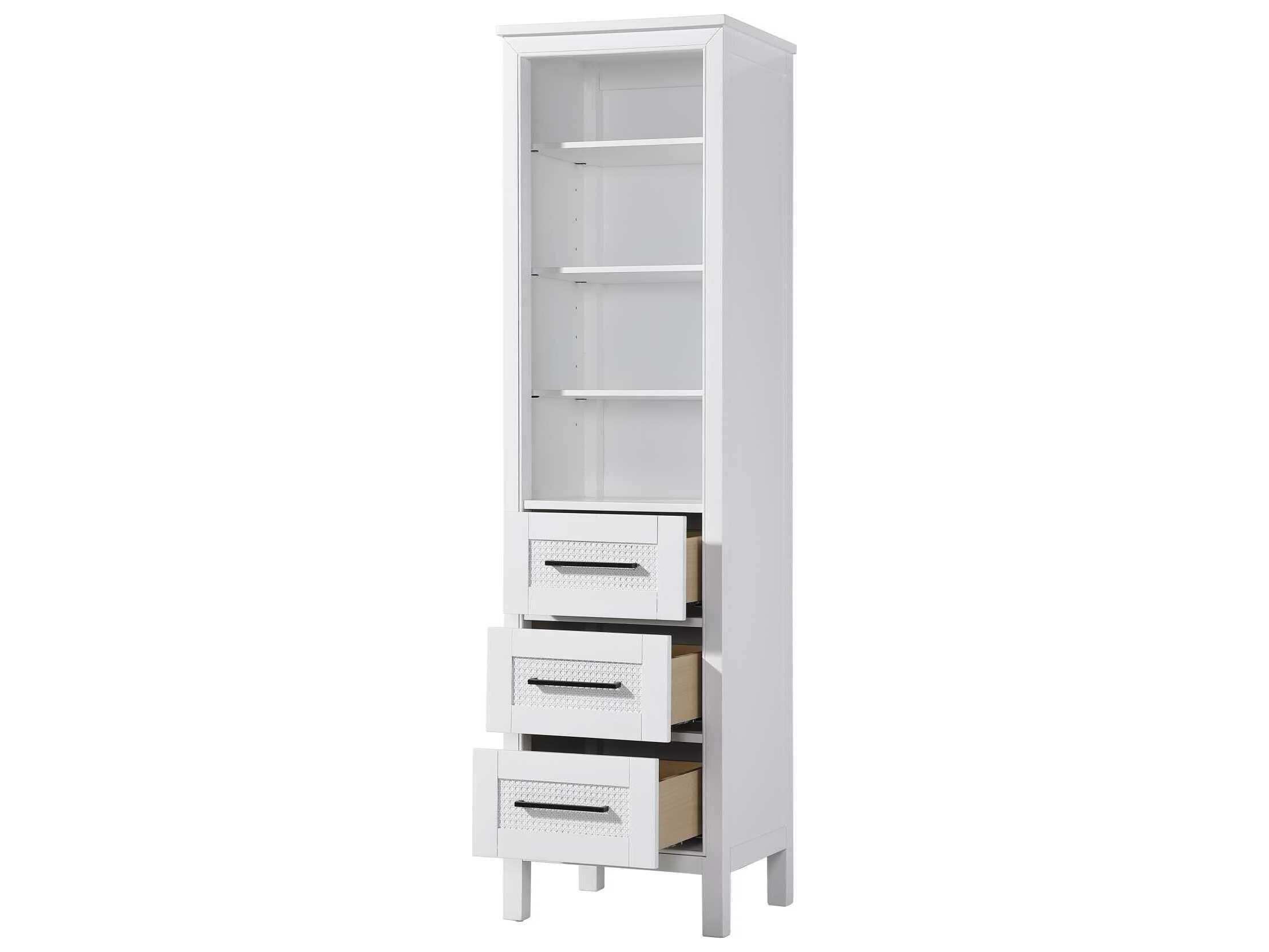 Elegant Lighting Alina White Rubberwood Open Shelving Bath Storage Cabinet