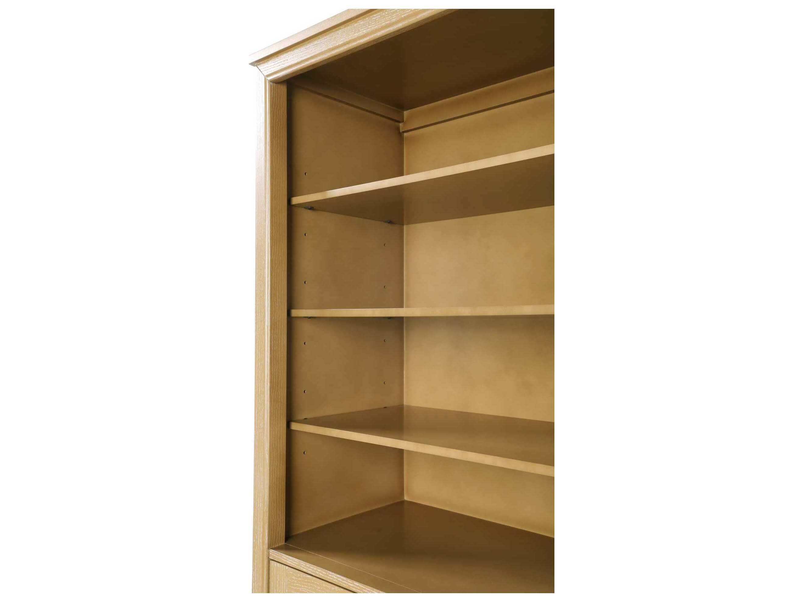 Elegant Lighting Alina Linen Oak Brown Rubberwood Open Shelving Bath Storage Cabinet