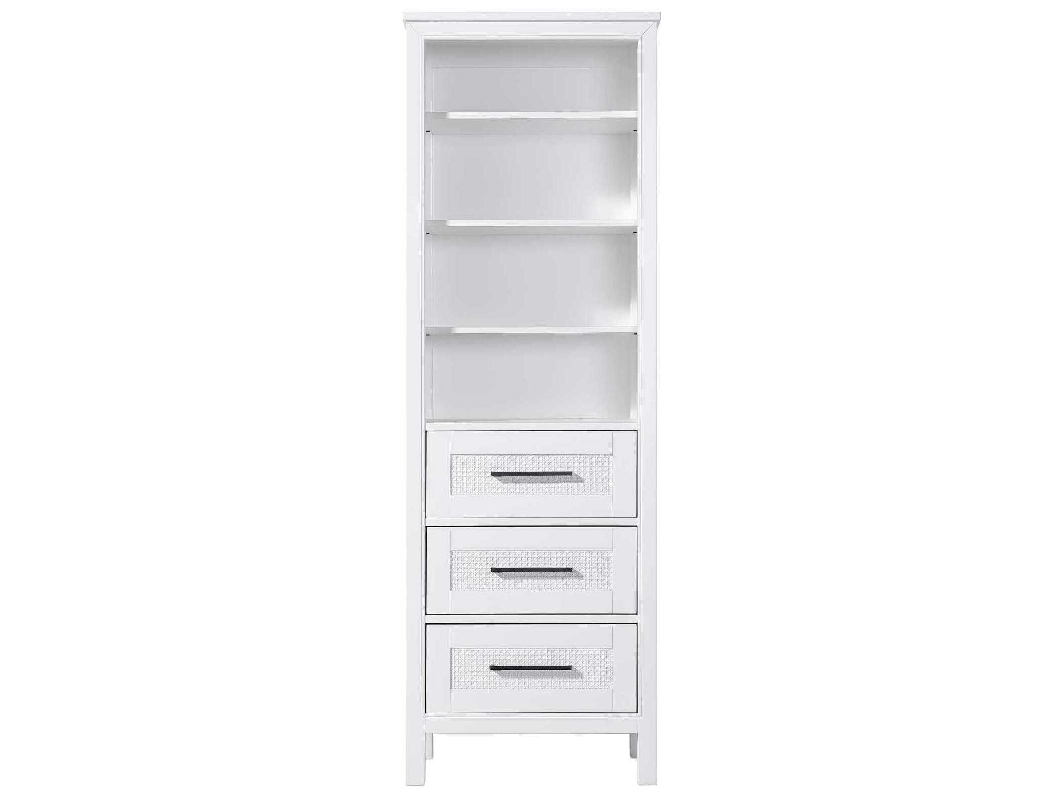 Elegant Lighting Alina White Rubberwood Open Shelving Bath Storage Cabinet