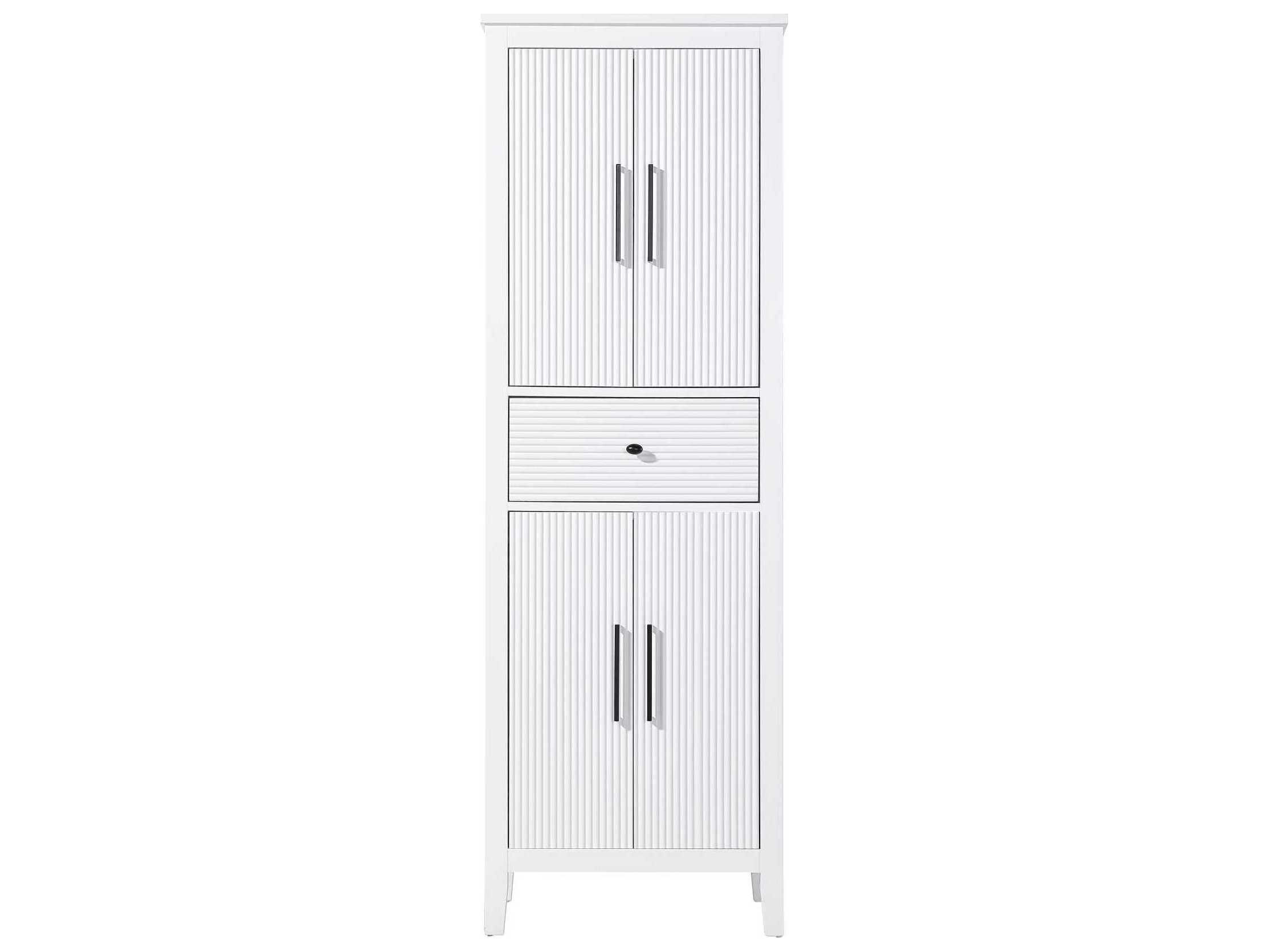 Elegant Lighting Blakely White Rubberwood Bath Storage Cabinet