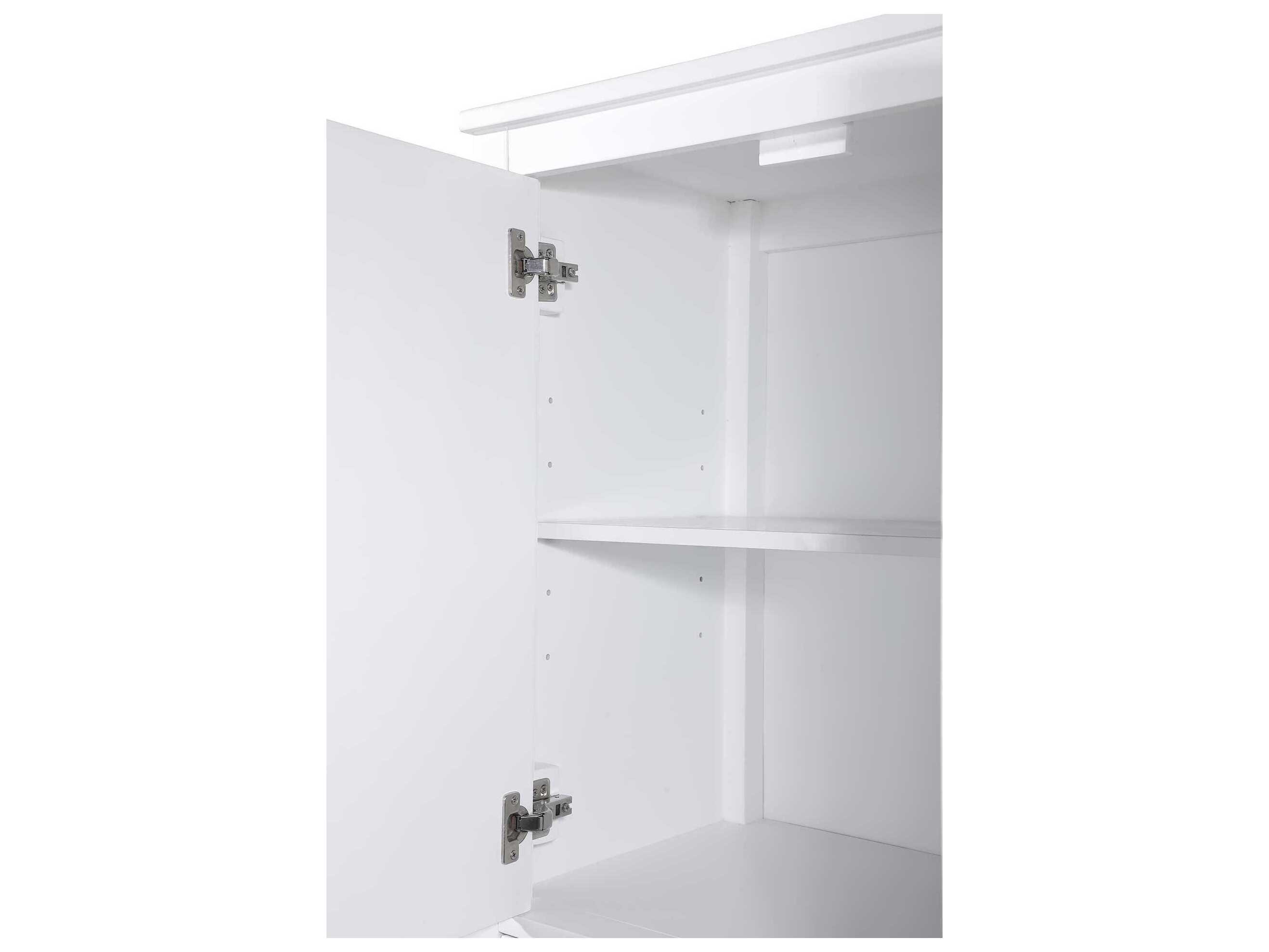 Elegant Lighting Blakely White Rubberwood Bath Storage Cabinet