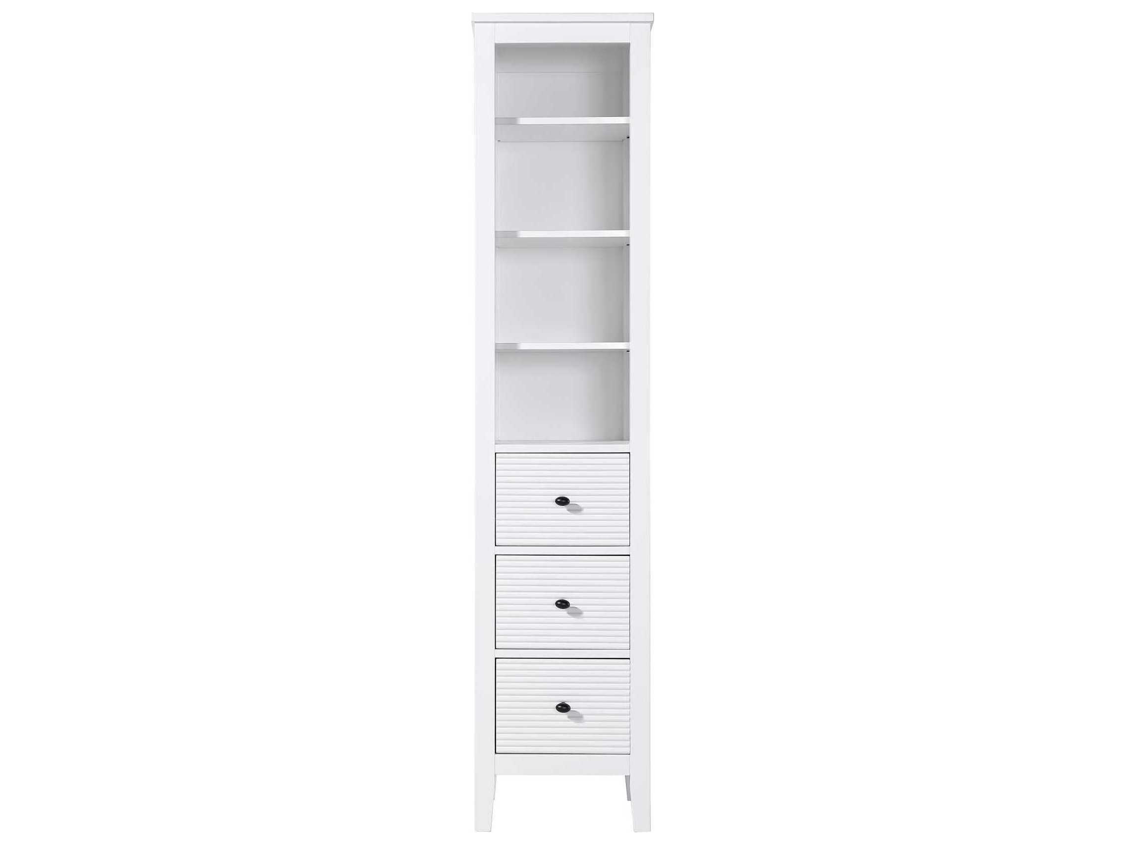 Elegant Lighting Blakely White Rubberwood Open Shelving Bath Storage Cabinet