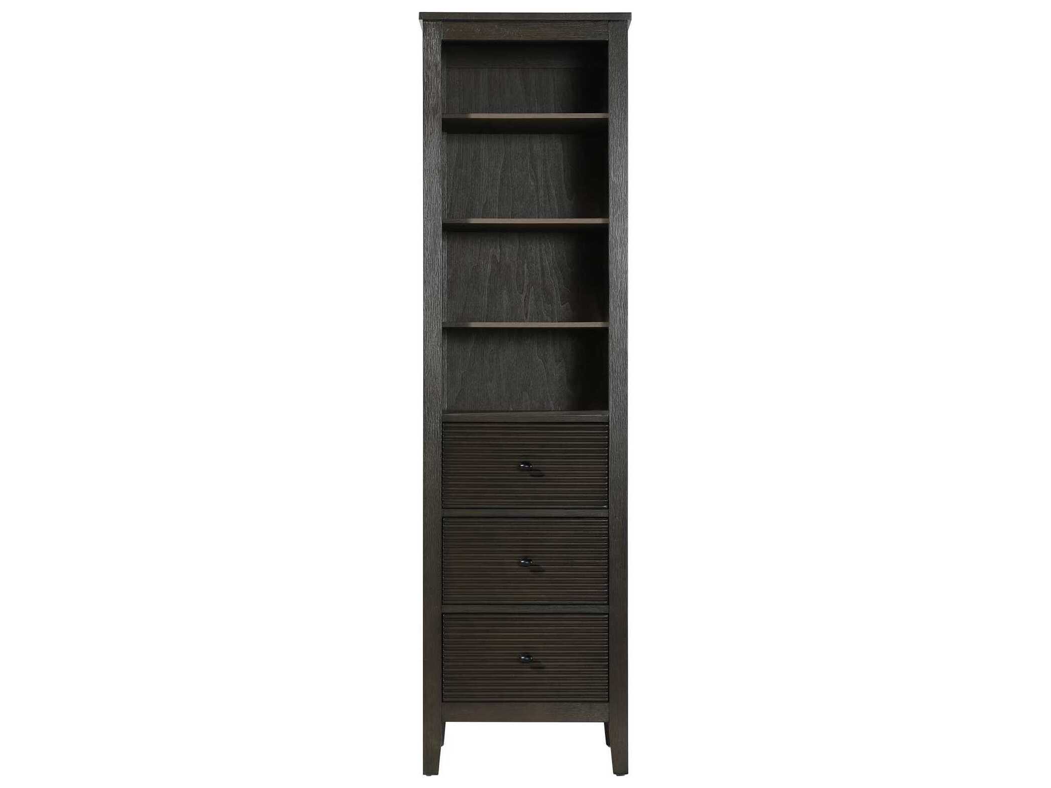 Elegant Lighting Blakely Chocolate Oak Brown Rubberwood Open Shelving Bath Storage Cabinet