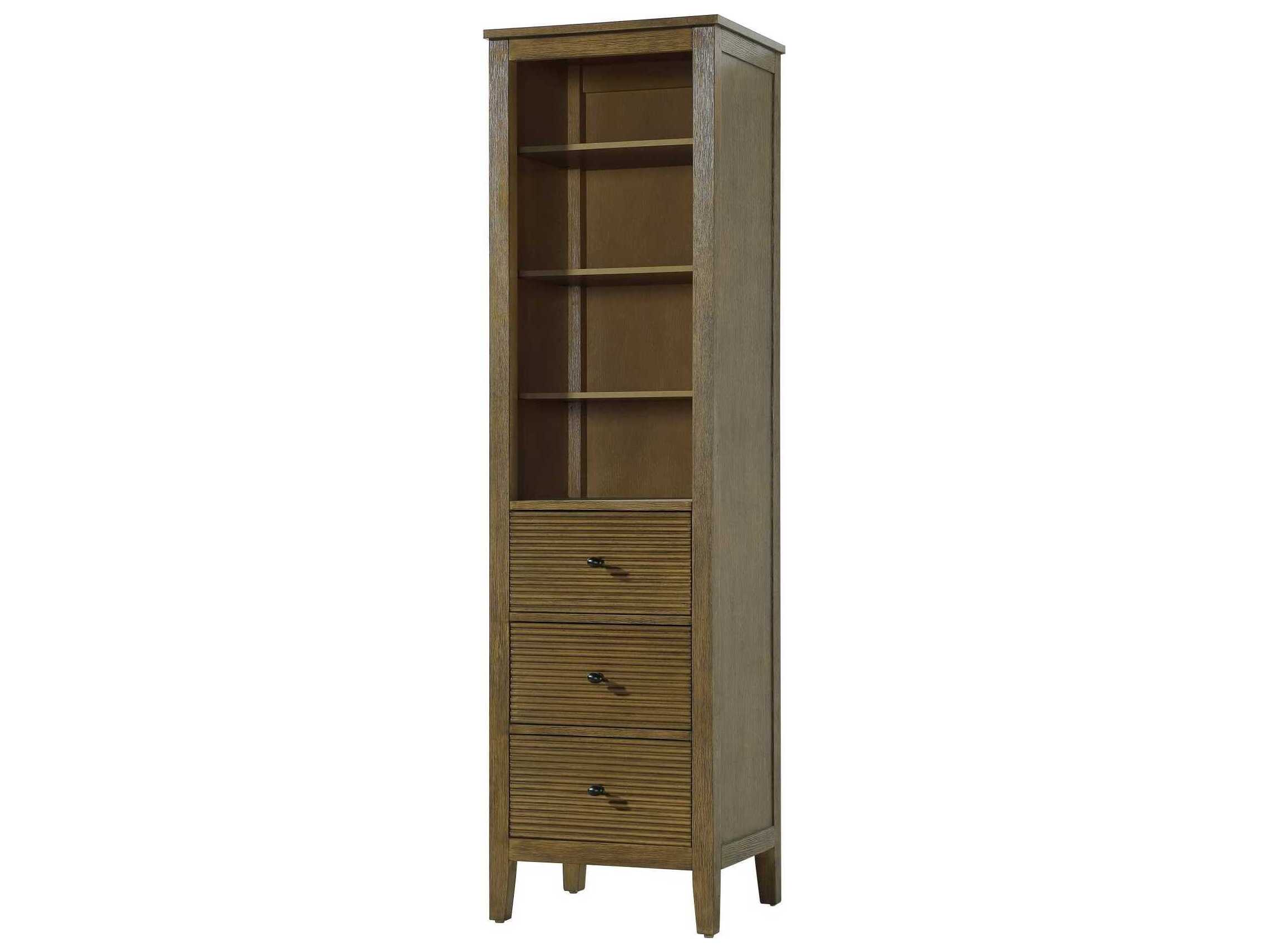 Elegant Lighting Blakely Hazel Oak Brown Rubberwood Open Shelving Bath Storage Cabinet