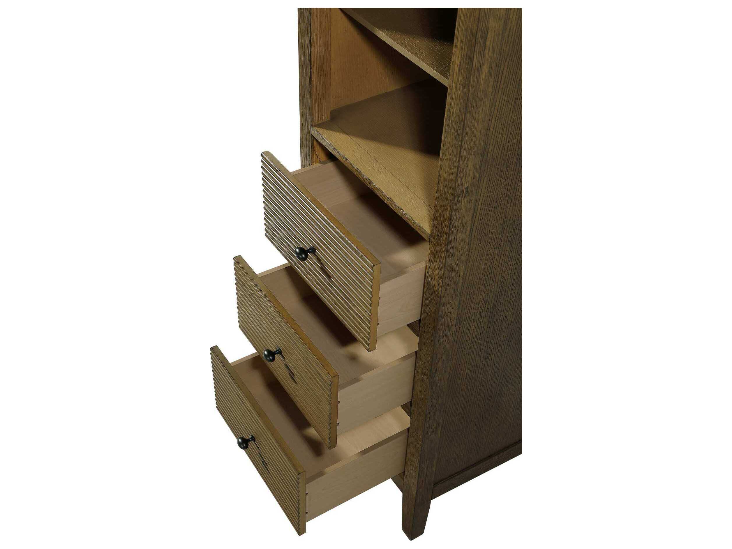 Elegant Lighting Blakely Hazel Oak Brown Rubberwood Open Shelving Bath Storage Cabinet