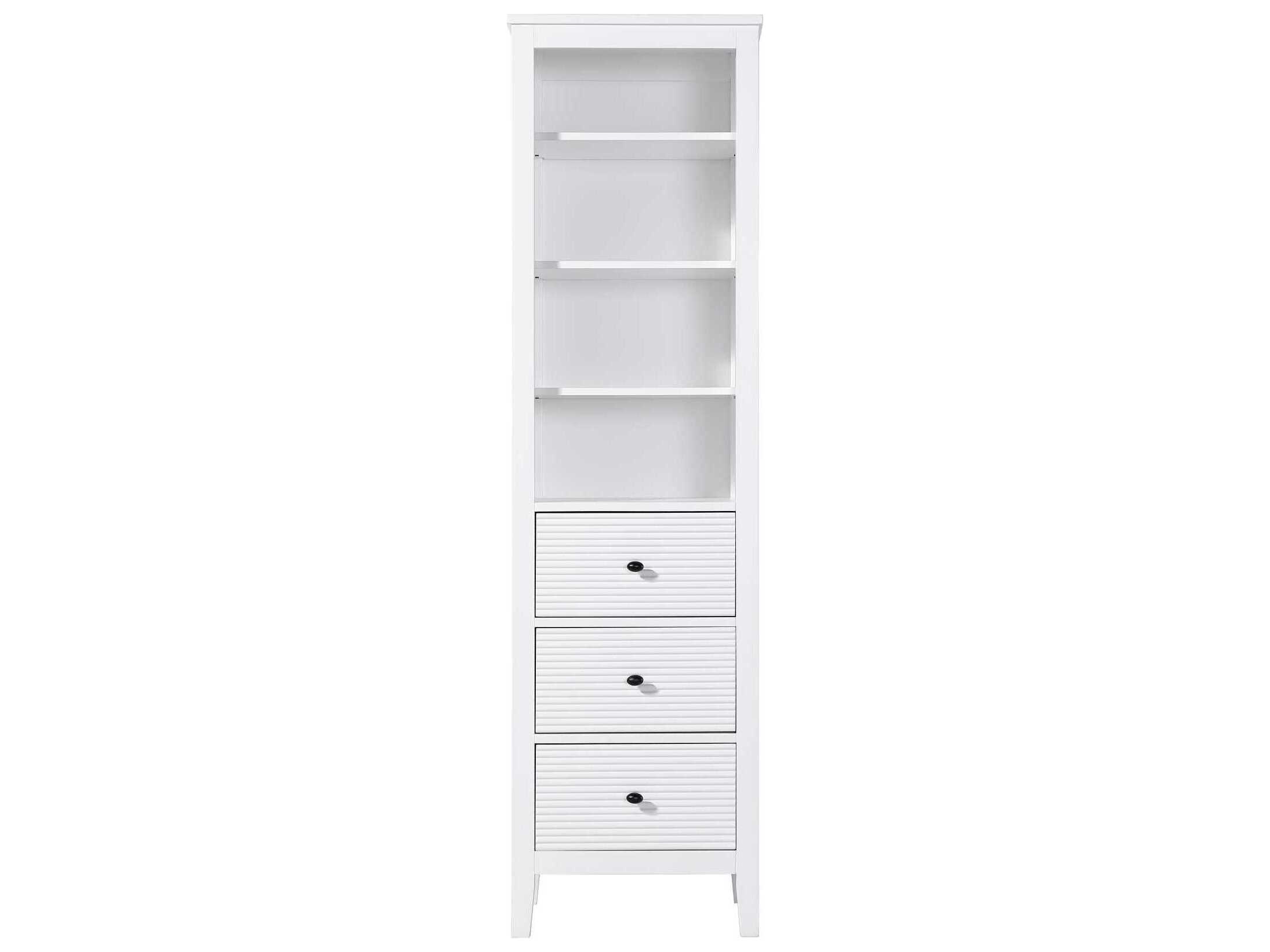 Elegant Lighting Blakely White Rubberwood Open Shelving Bath Storage Cabinet