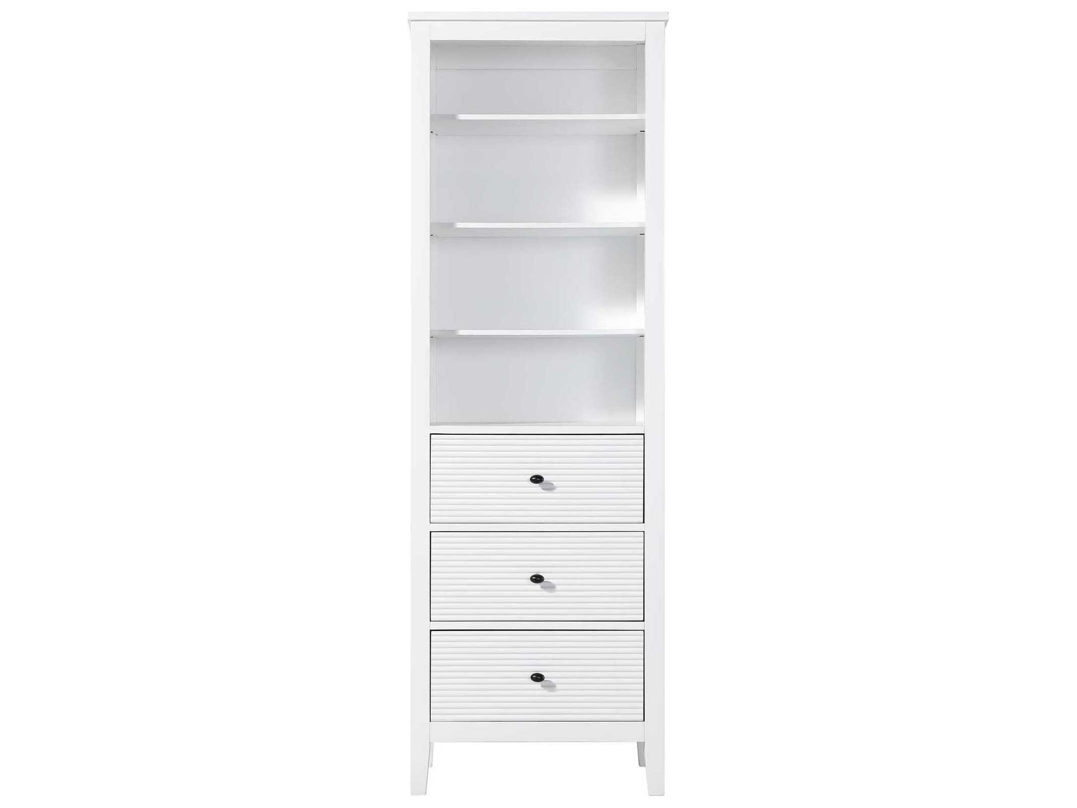 Elegant Lighting Blakely White Rubberwood Open Shelving Bath Storage Cabinet