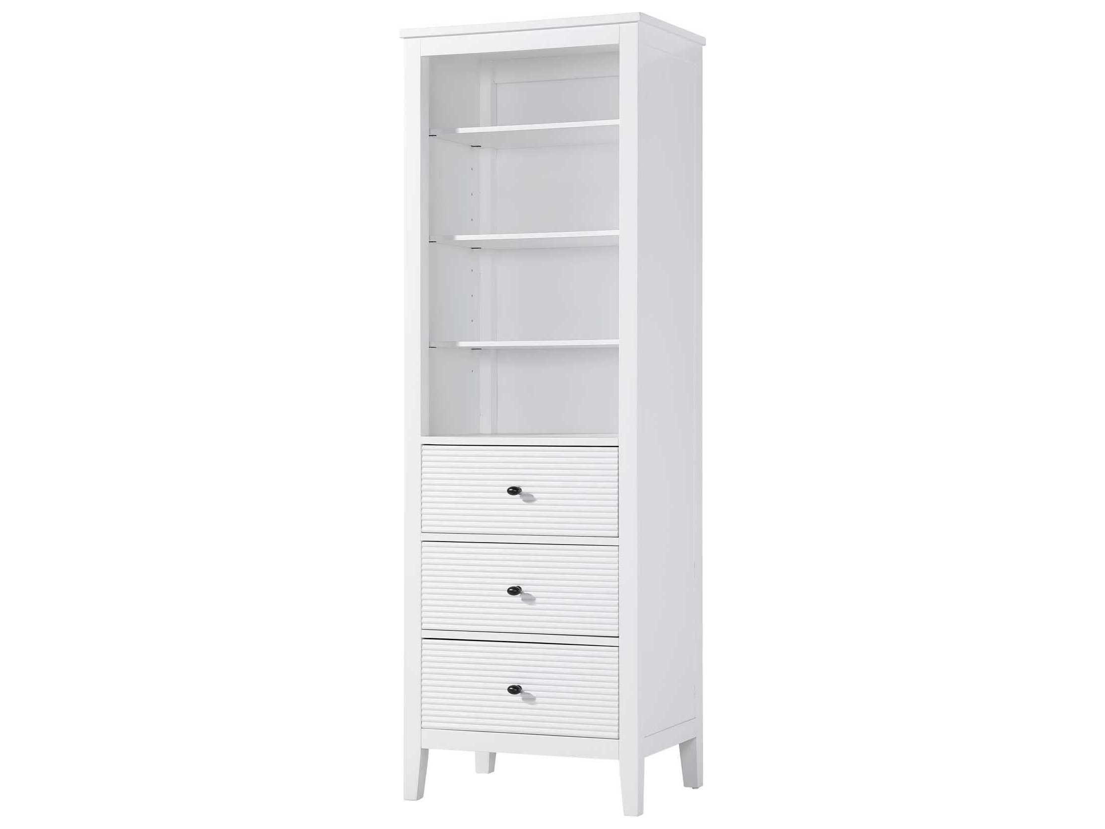 Elegant Lighting Blakely White Rubberwood Open Shelving Bath Storage Cabinet