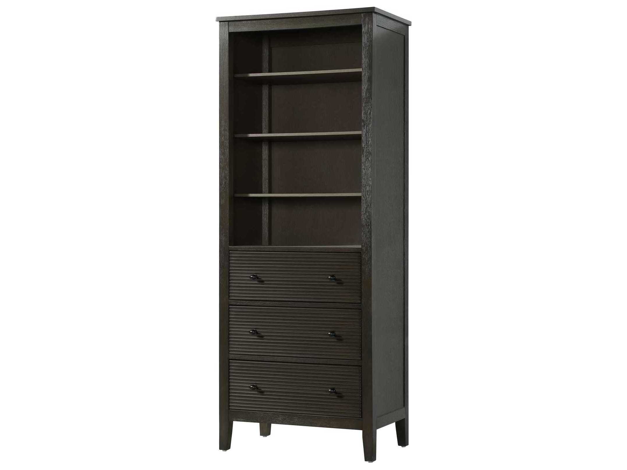 Elegant Lighting Blakely Chocolate Oak Brown Rubberwood Open Shelving Bath Storage Cabinet