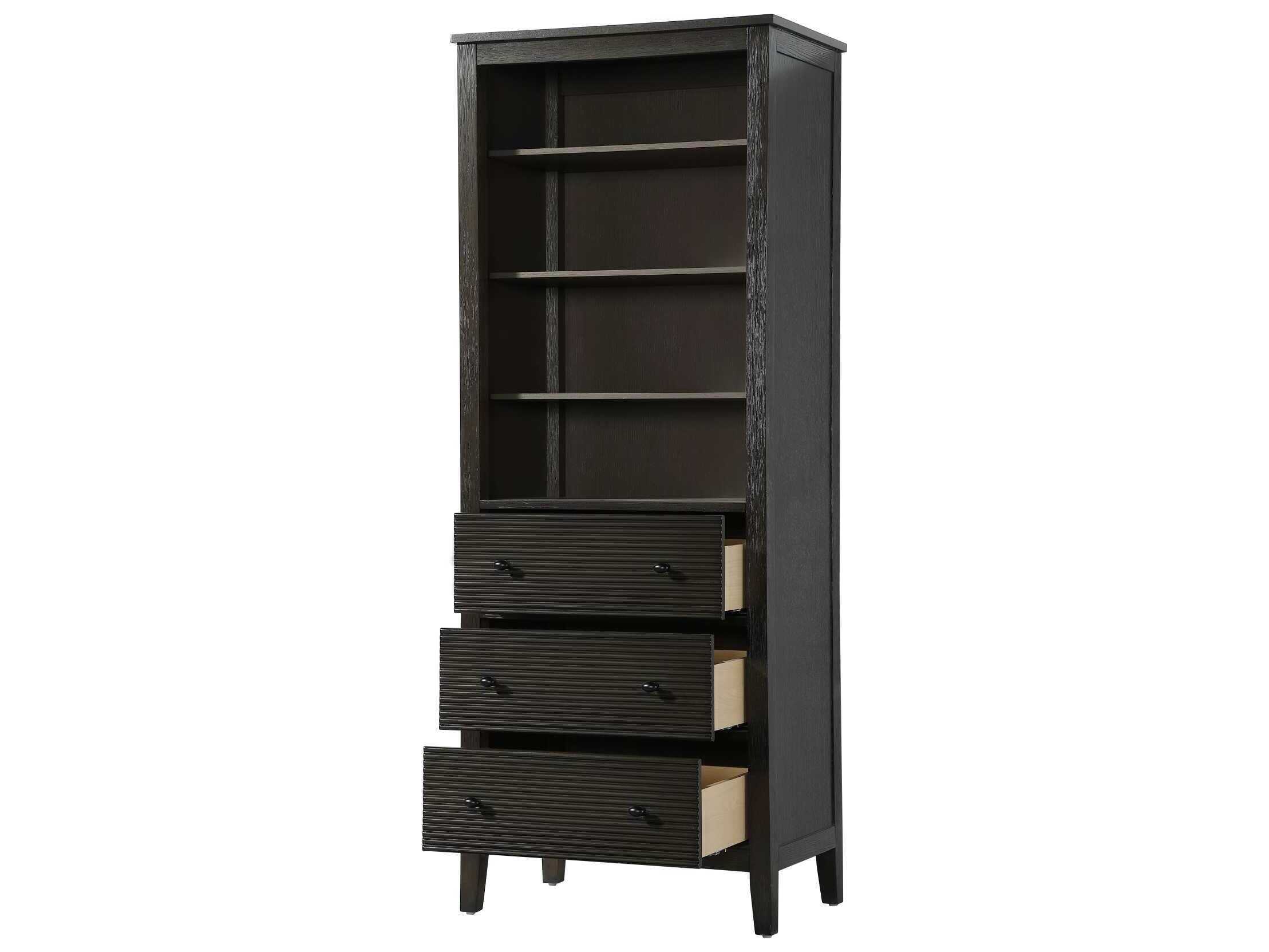 Elegant Lighting Blakely Chocolate Oak Brown Rubberwood Open Shelving Bath Storage Cabinet