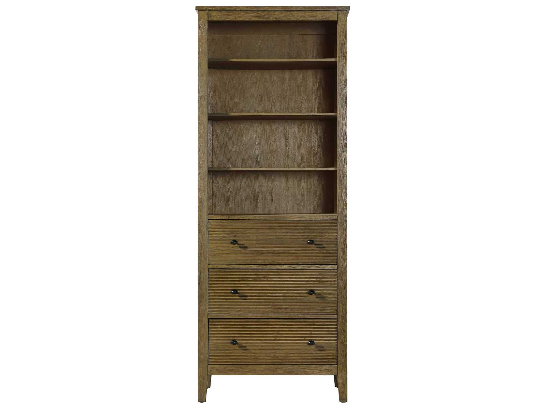 Elegant Lighting Blakely Hazel Oak Brown Rubberwood Open Shelving Bath Storage Cabinet